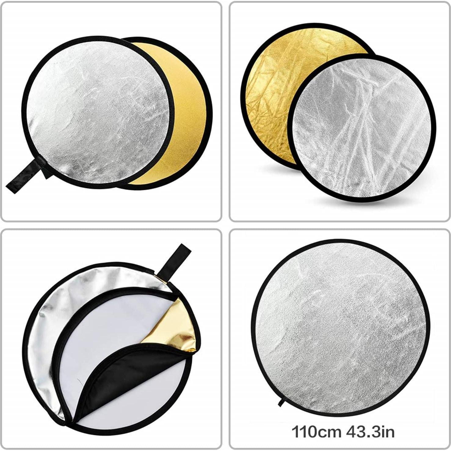 Reflector Plegable 110cm Godox 2-en-1 Dorado Plateado
