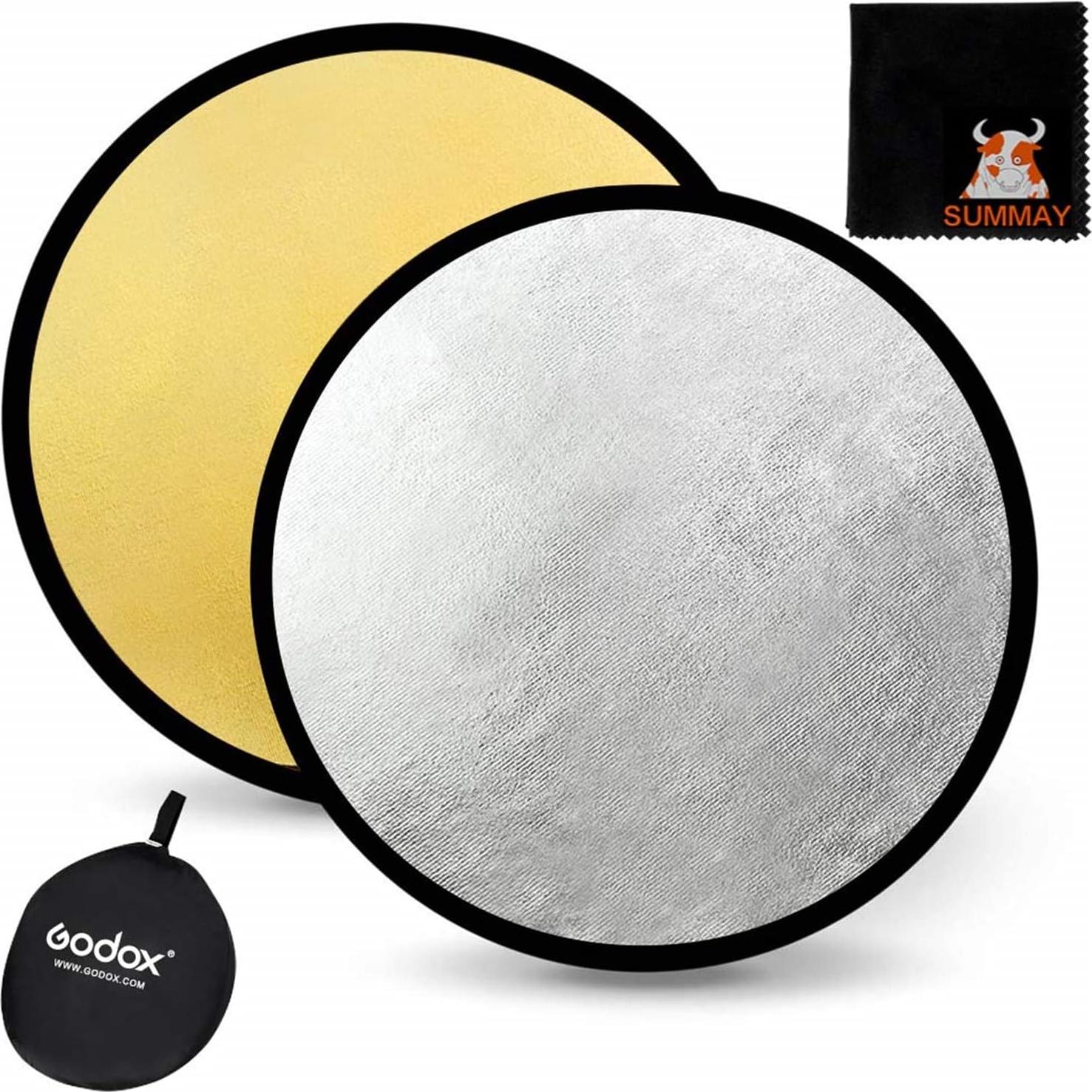 Reflector Plegable 110cm Godox 2-en-1 Dorado Plateado