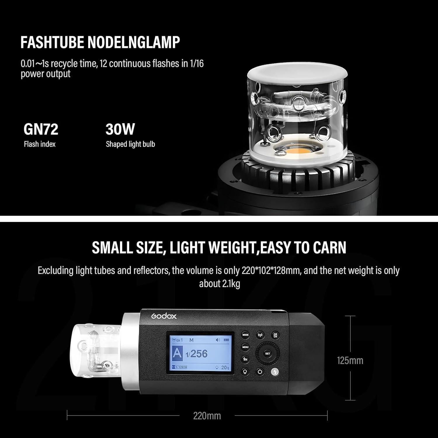 Flash Externo Godox AD400Pro 400Ws TTL HSS 2.4G Batería