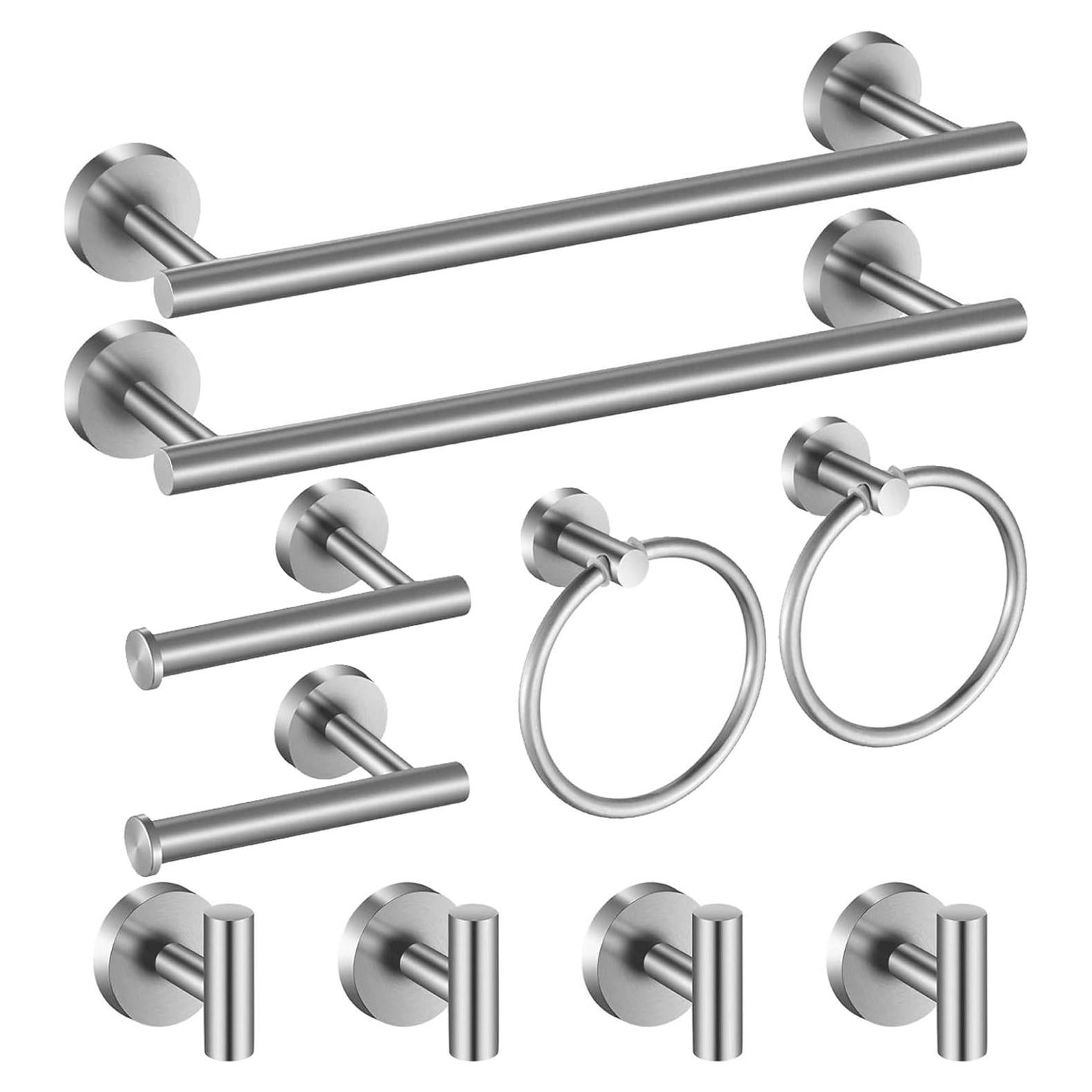 Juego de Accesorios de Baño Hinmood 10 Piezas Acero Inoxidable