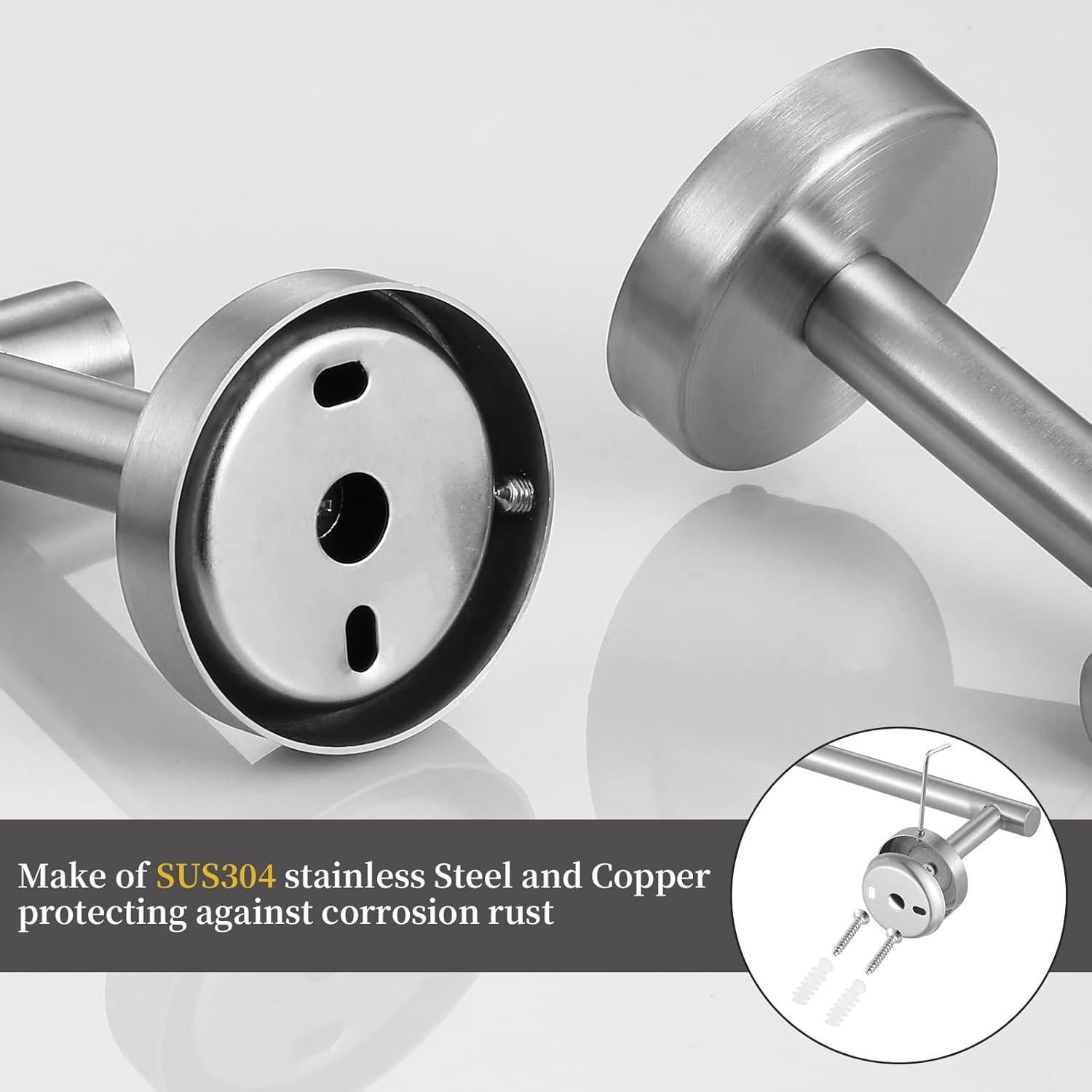 Juego de Accesorios de Baño Hinmood 10 Piezas Acero Inoxidable