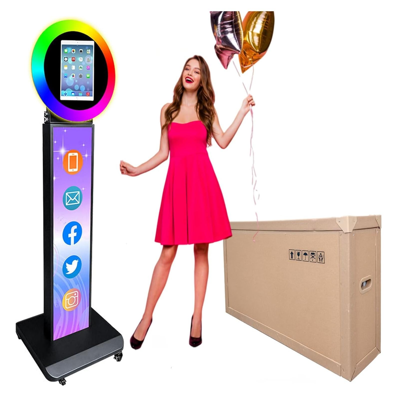 Cabina de fotos portátil ZLPOWER para iPad 10.2" y 11" con luz LED RGB