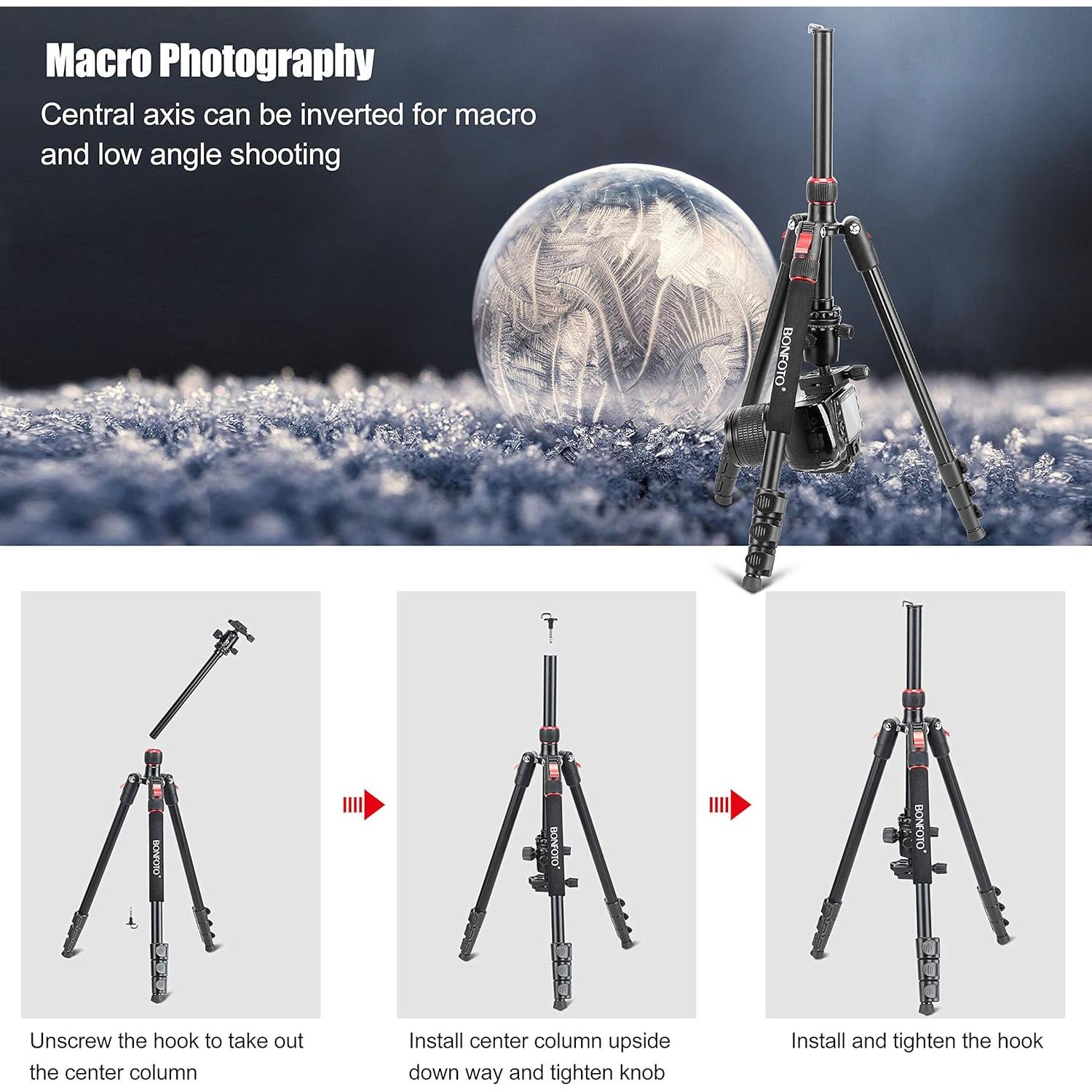 Trípode de Aluminio BONFOTO B168 para Cámara 1.45 kg