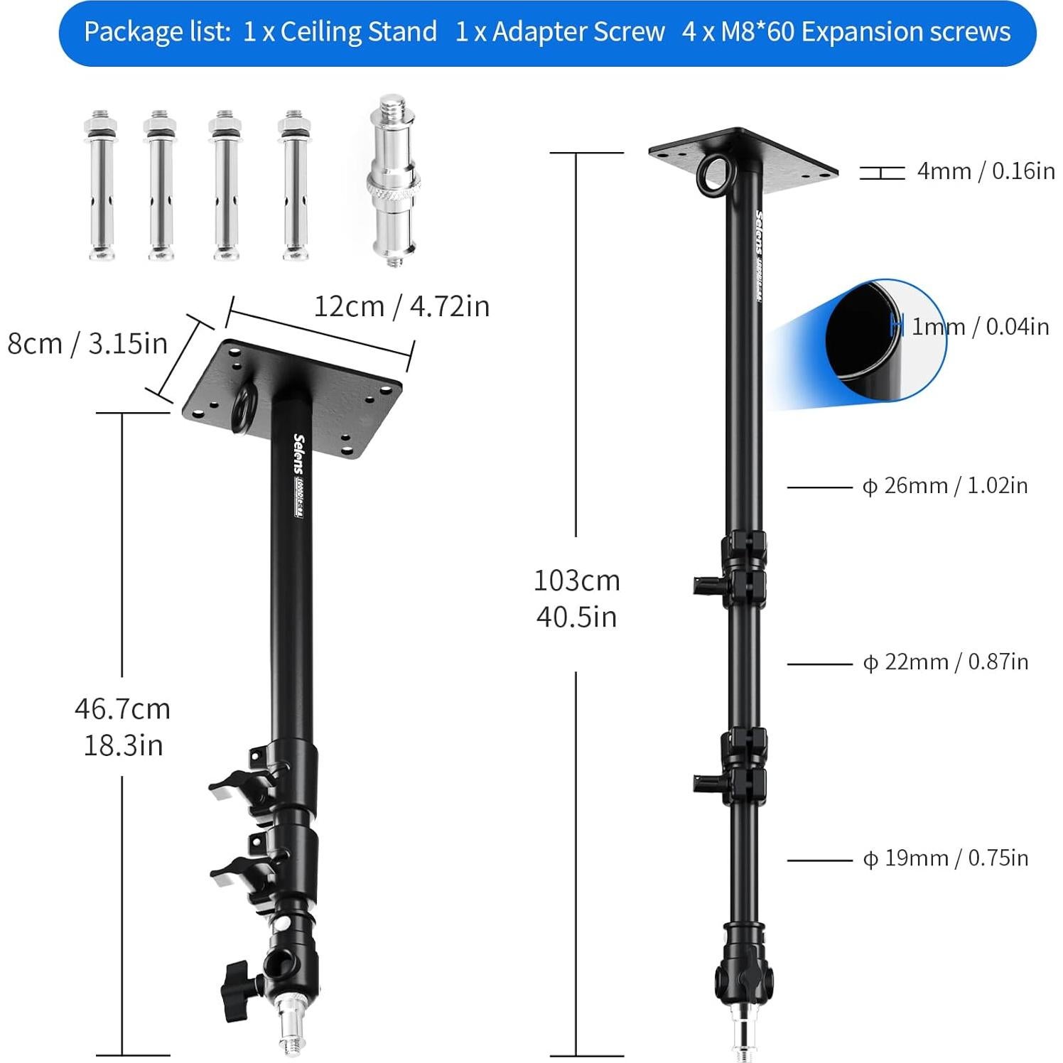 Soporte de Pared para Cámara Selens con Brazo Ajustable 100cm