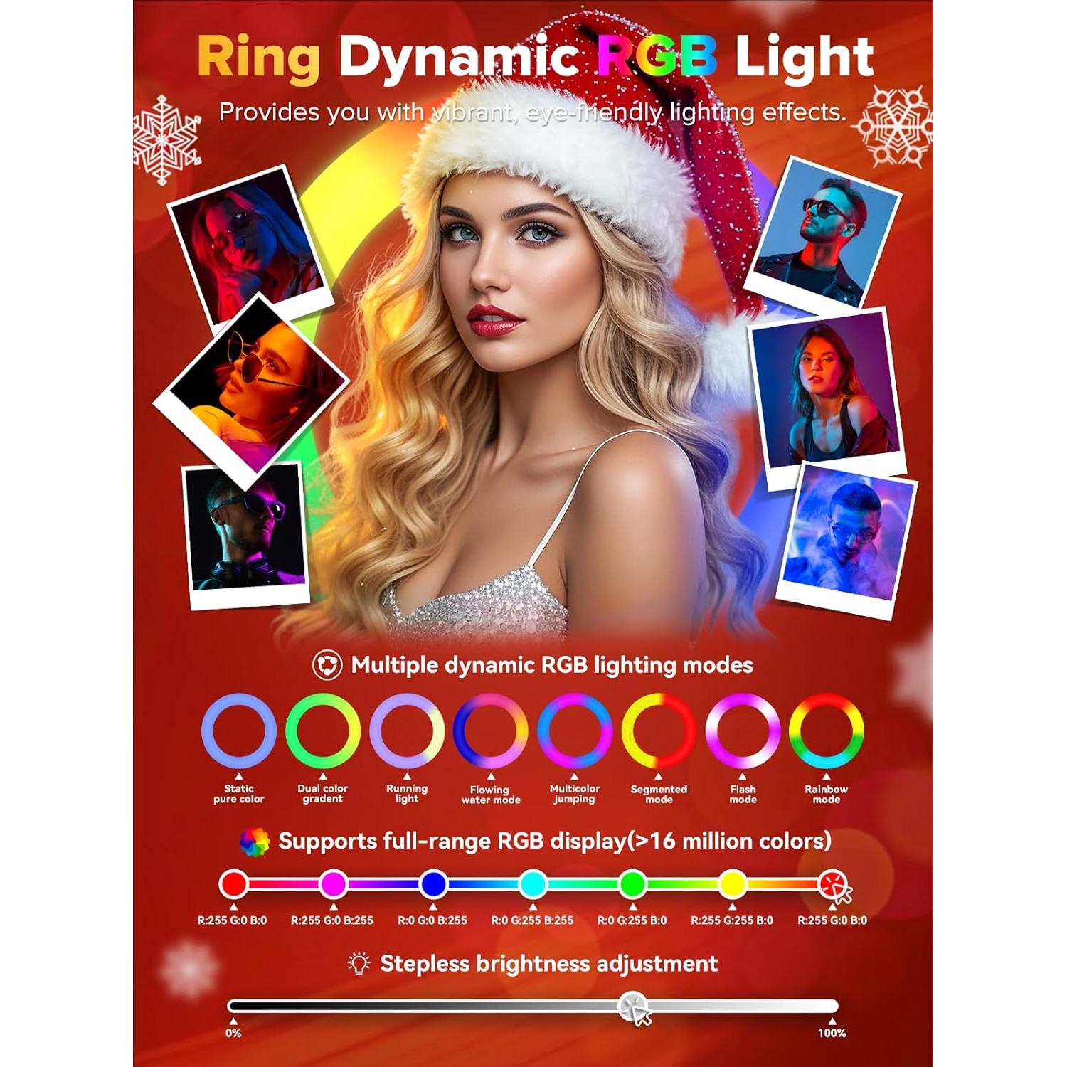 Máquina de Fotomatón Portátil iHorse A1 con Luz Anular RGB 55.9cm