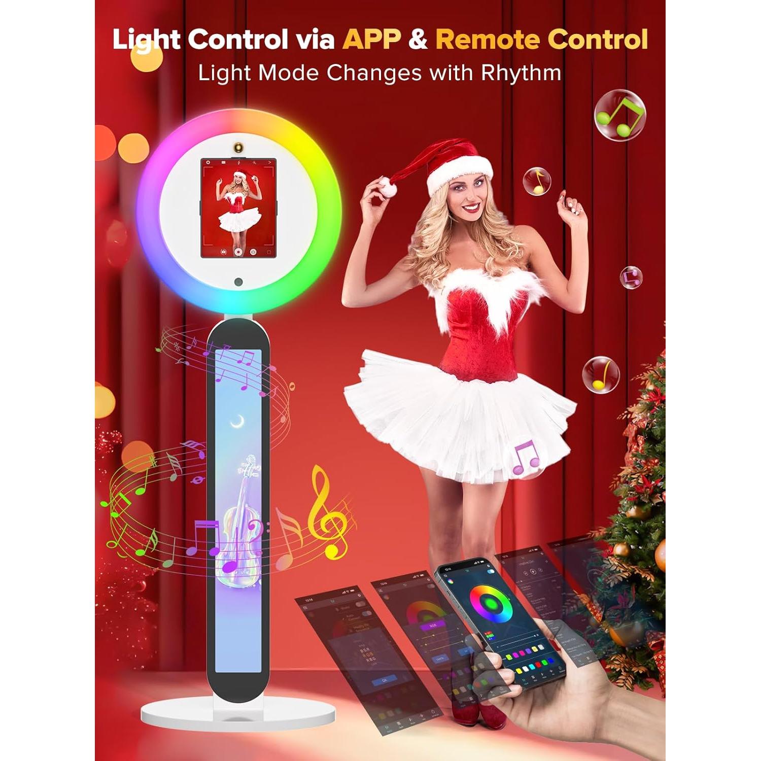 Máquina de Fotomatón Portátil iHorse A1 con Luz Anular RGB 55.9cm