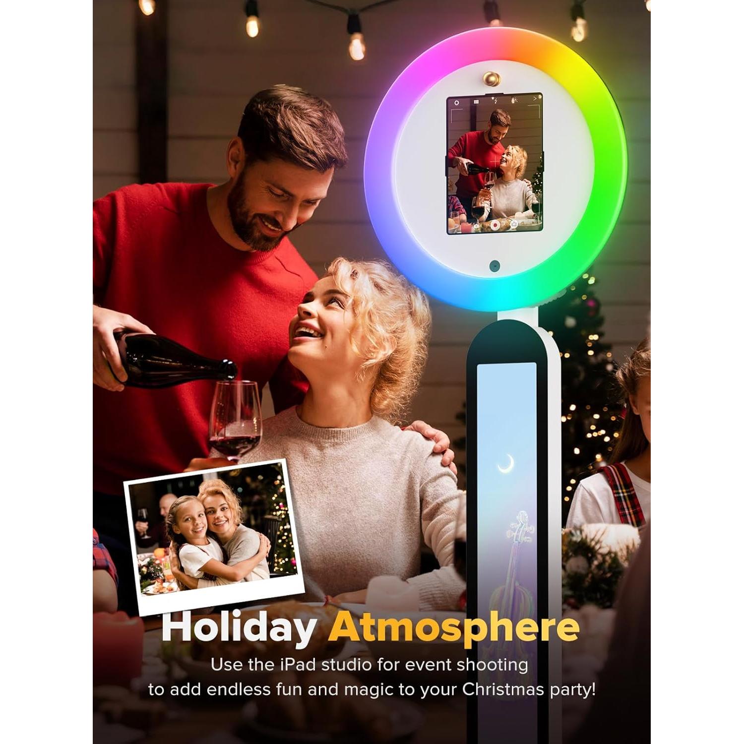 Máquina de Fotomatón Portátil iHorse A1 con Luz Anular RGB 55.9cm