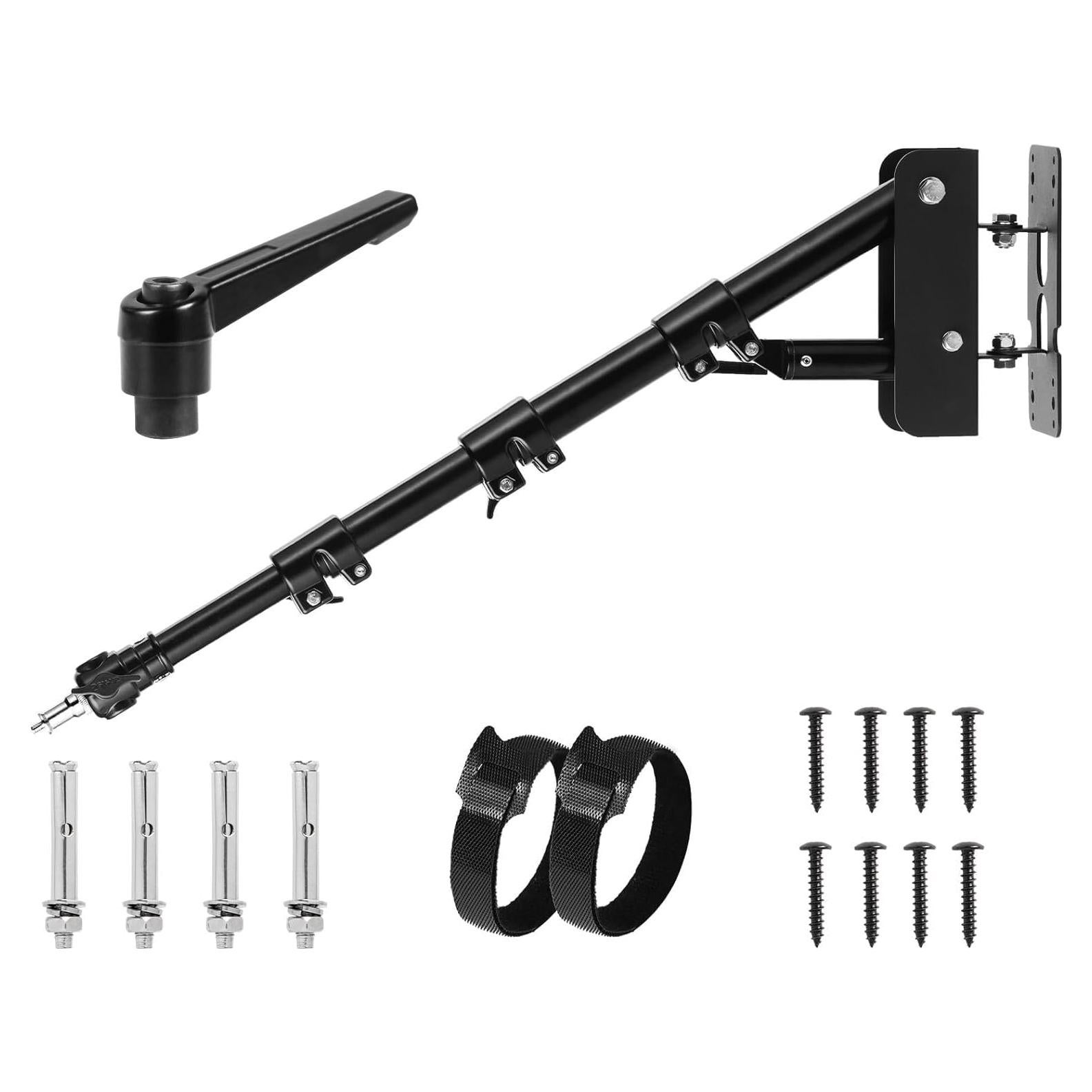 Selens Wall Mount Triangle Boom Arm 39.37inch/100cm, Ring Light Mount Support and Handle Adjustable Knob Accessory 180°Flexible Rotation for Studio Video Light, Monolight, Photography, Softbox, Reflec