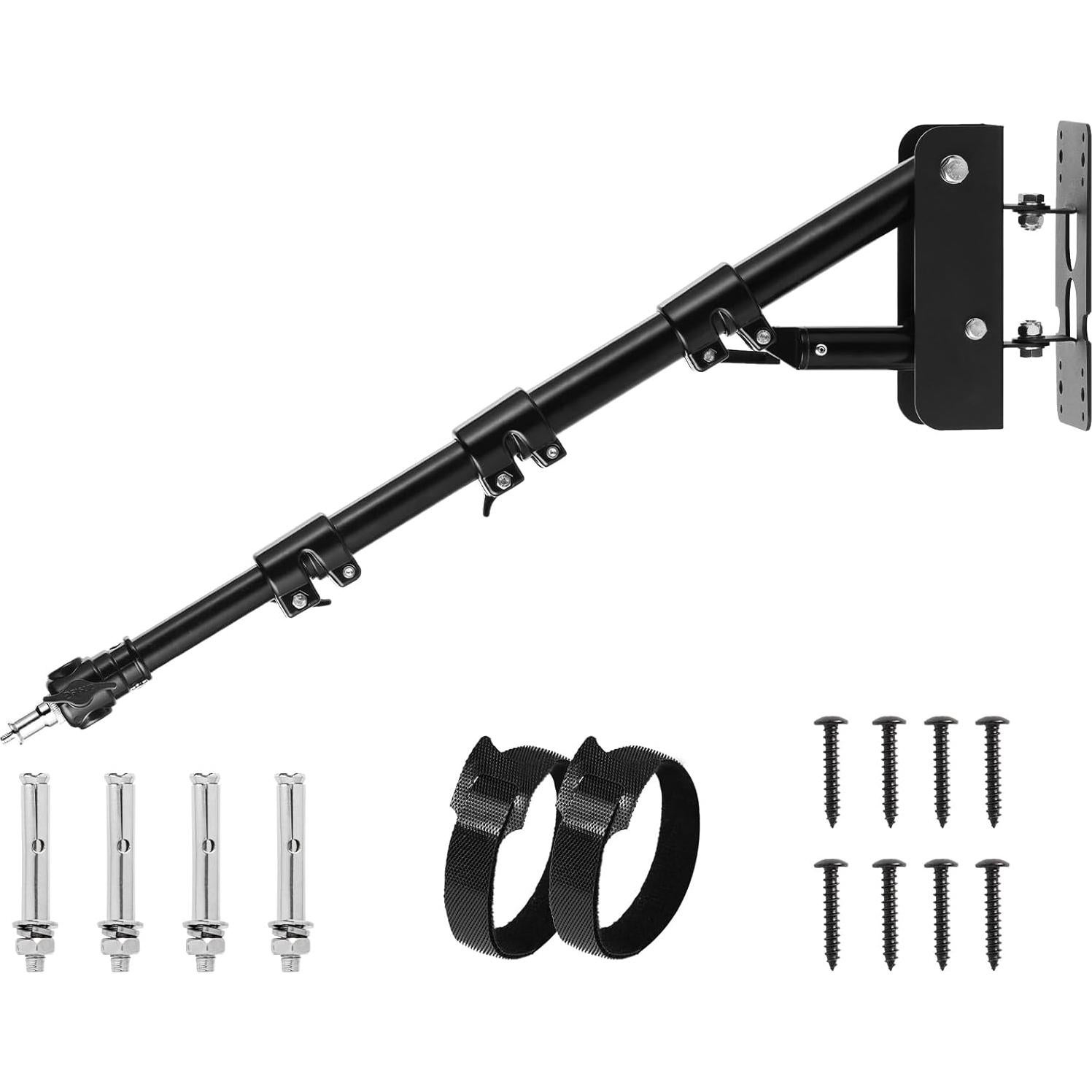 Selens Wall Mount Triangle Boom Arm 39.37inch/100cm, Ring Light Mount Support and Handle Adjustable Knob Accessory 180°Flexible Rotation for Studio Video Light, Monolight, Photography, Softbox, Reflec