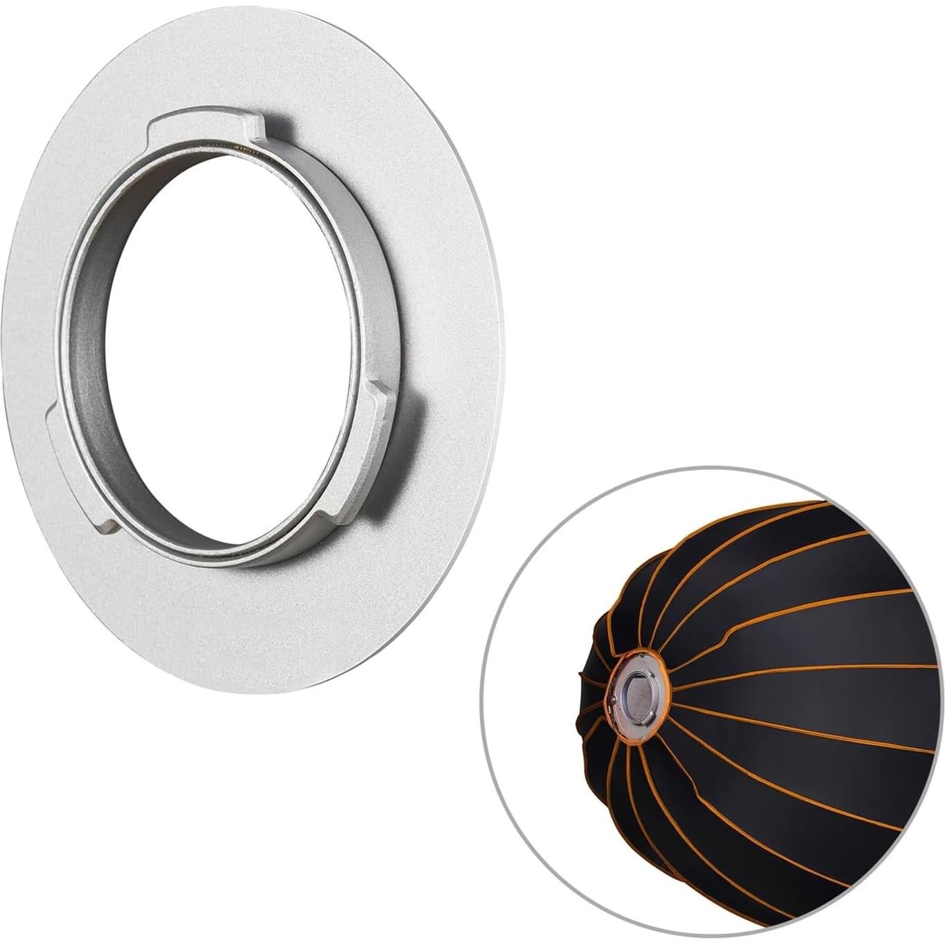 Sturdy Parabolic Softbox Mount Speed Rings for ML60Bi/ML60 Studio Video Lights Metal Construction User Friendly