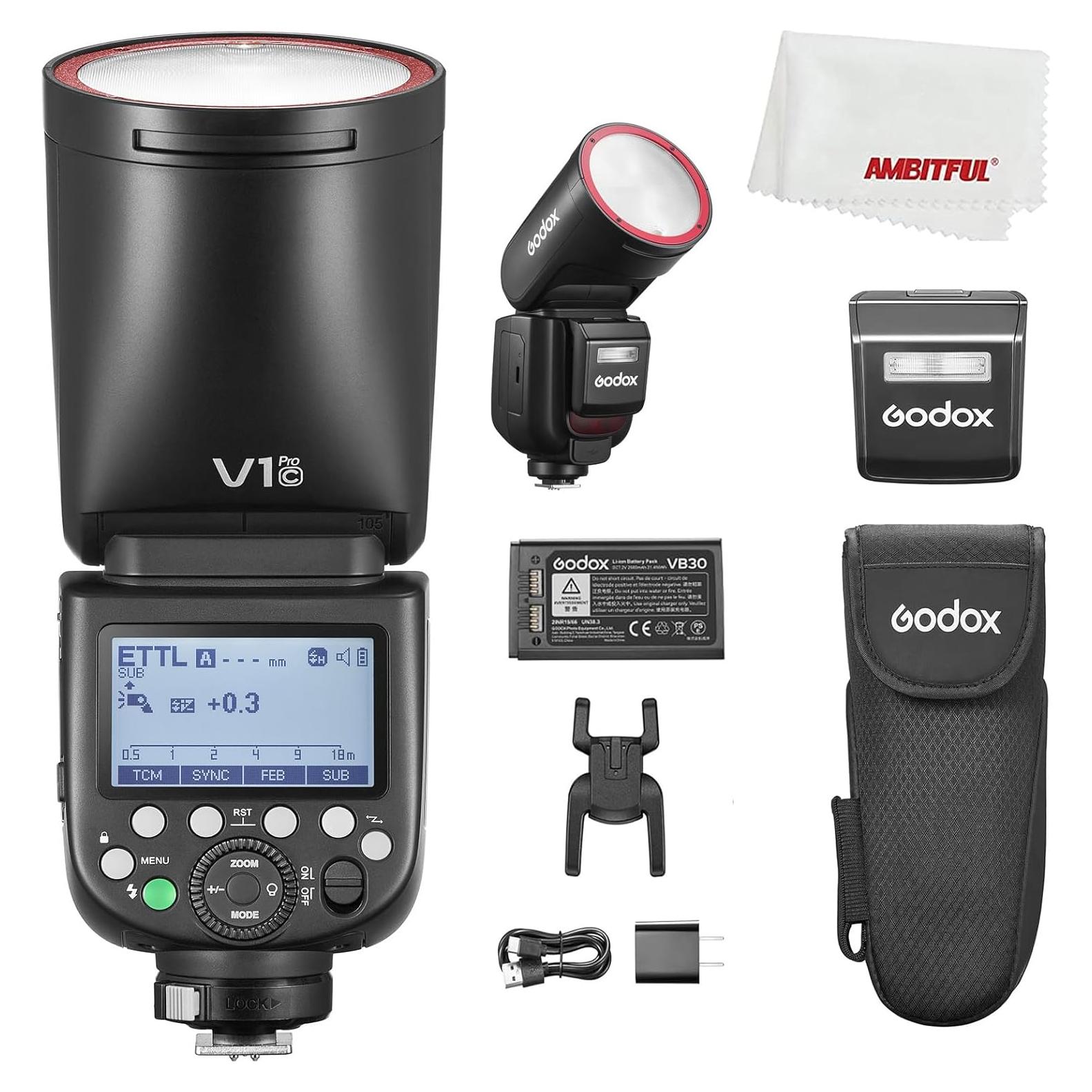 Flash Godox V1Pro C para Canon TTL 76Ws Batería Li-Ion