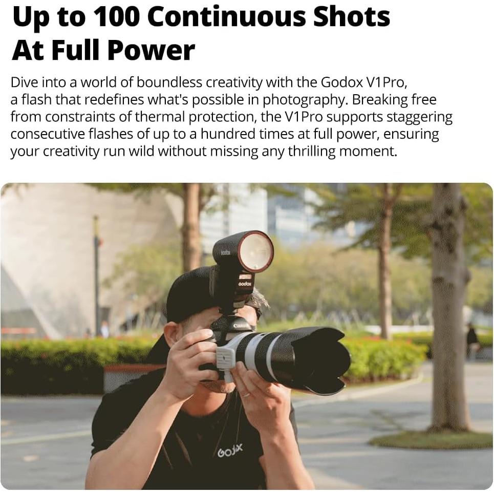 Flash Godox V1Pro C para Canon TTL 76Ws Batería Li-Ion