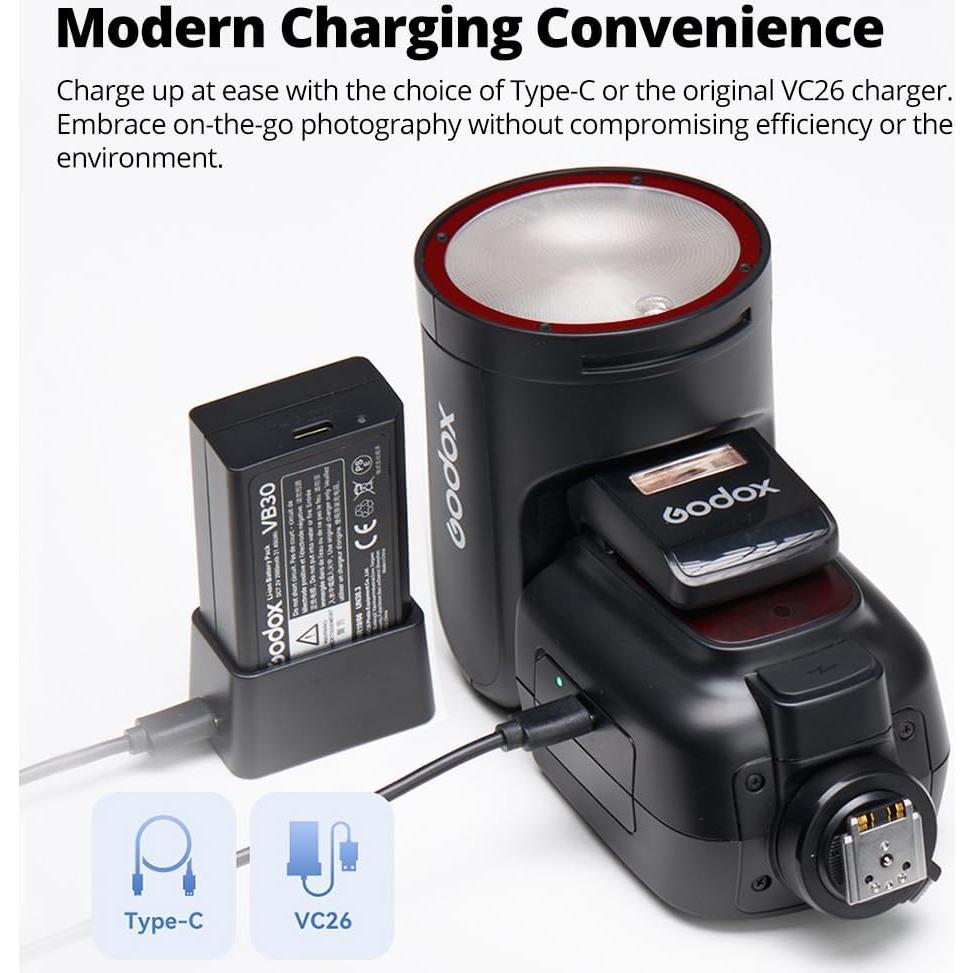 Flash Godox V1Pro C para Canon TTL 76Ws Batería Li-Ion