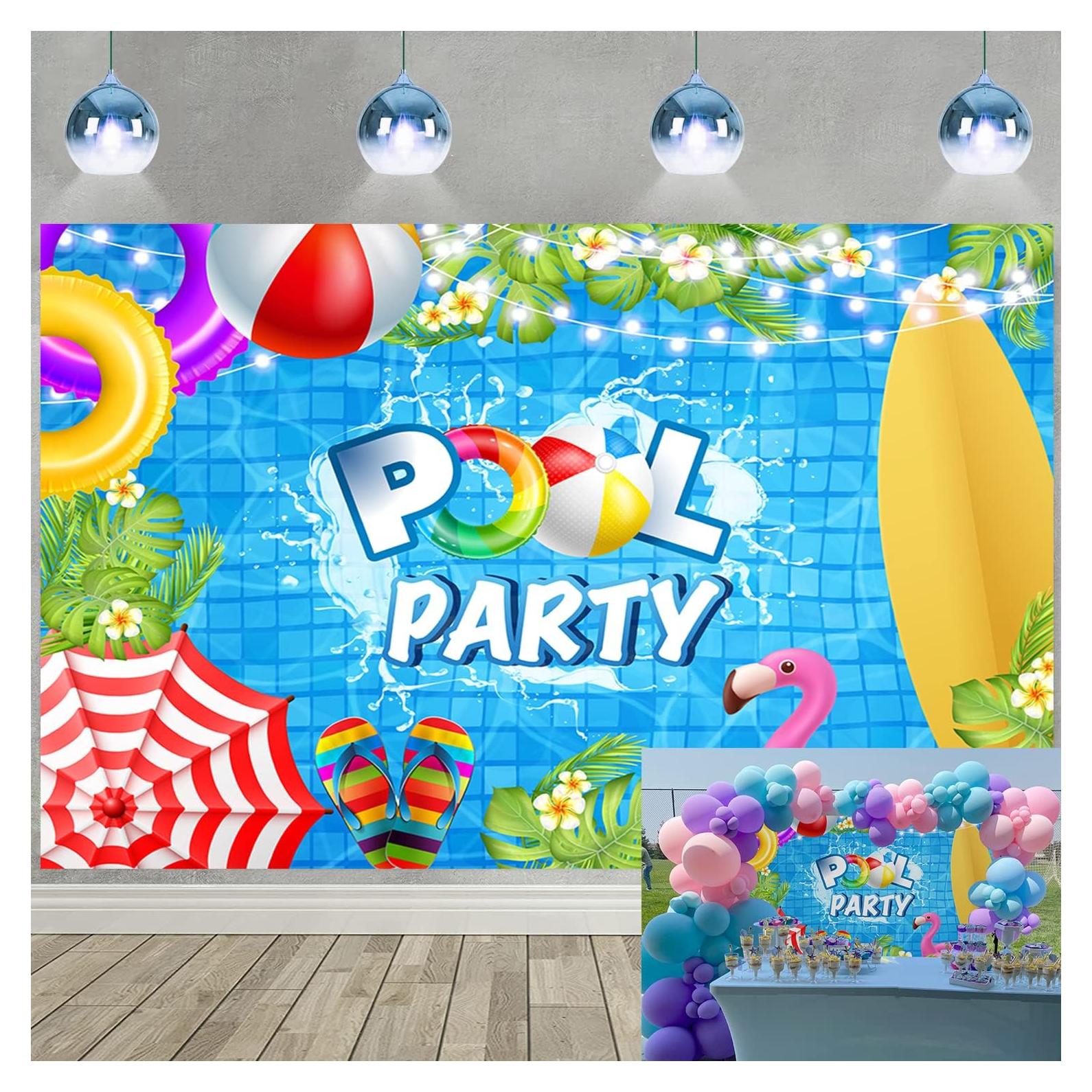 Fondo de Fiesta Piscina RUYI 2.1x1.5m Decoración Colorida