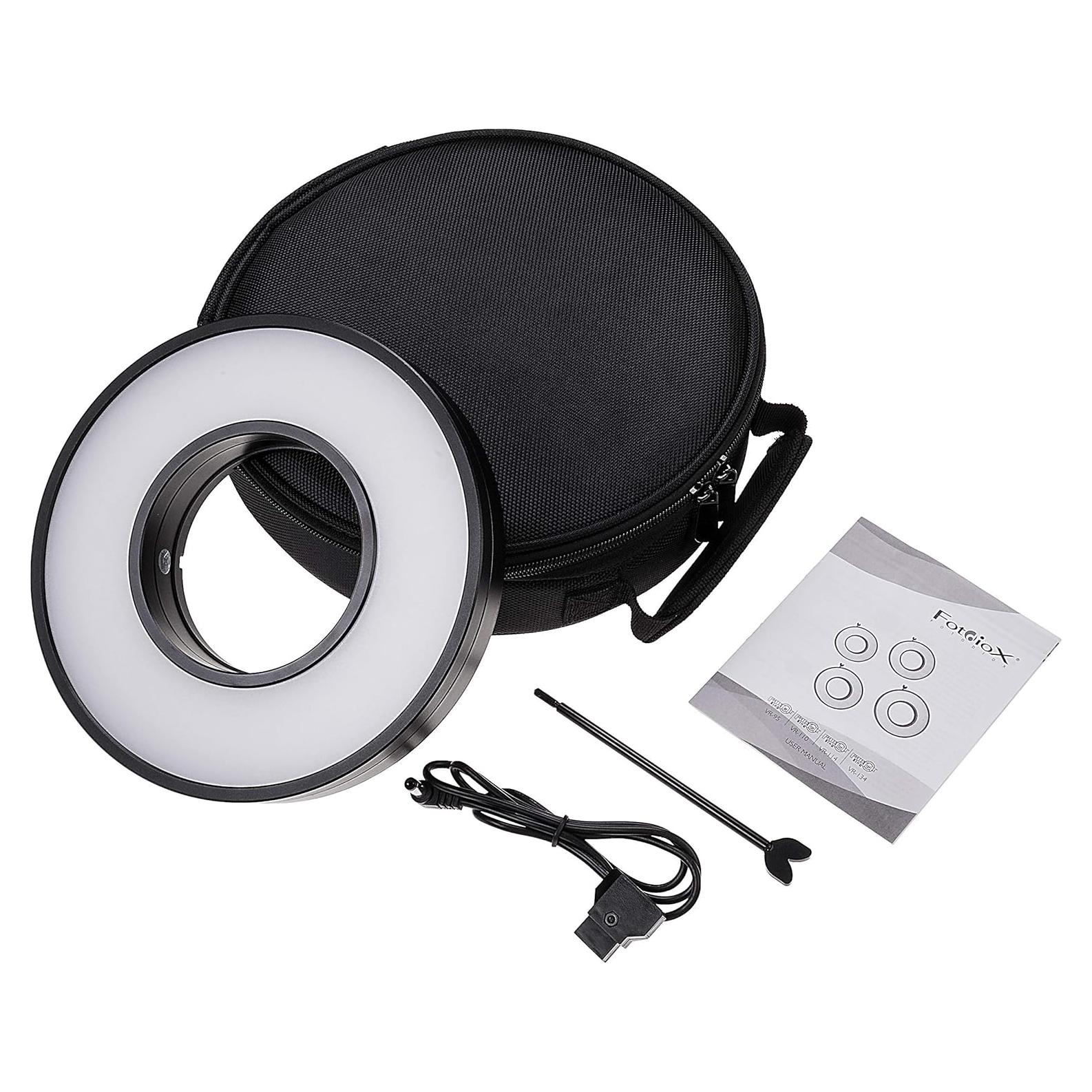 Luz de Anillo Fotodiox VR-95 95mm Bicolor D-Tap 2800-6500K