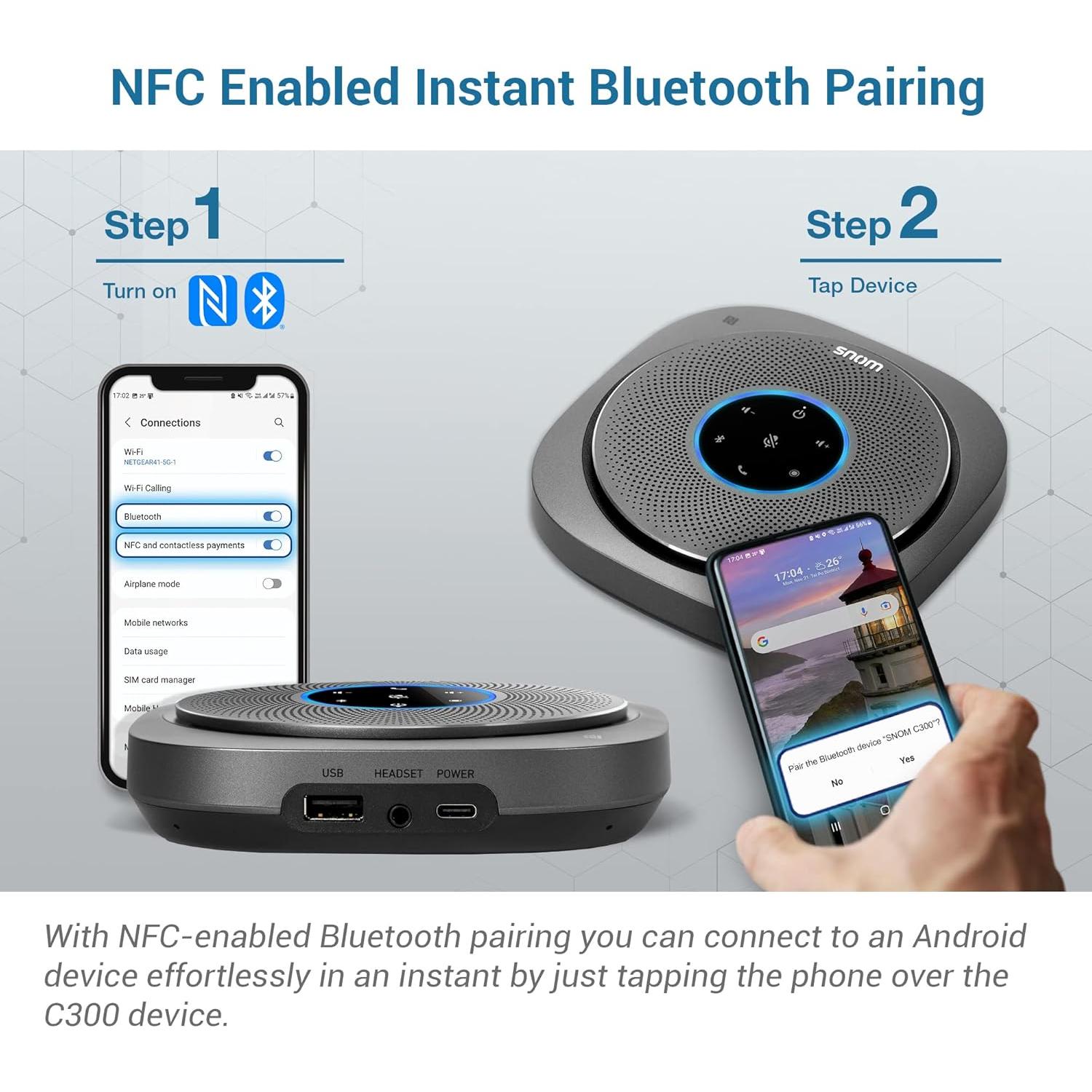 Altavoz de Conferencia Snom C300 Bluetooth 5.0 6 Micrófonos