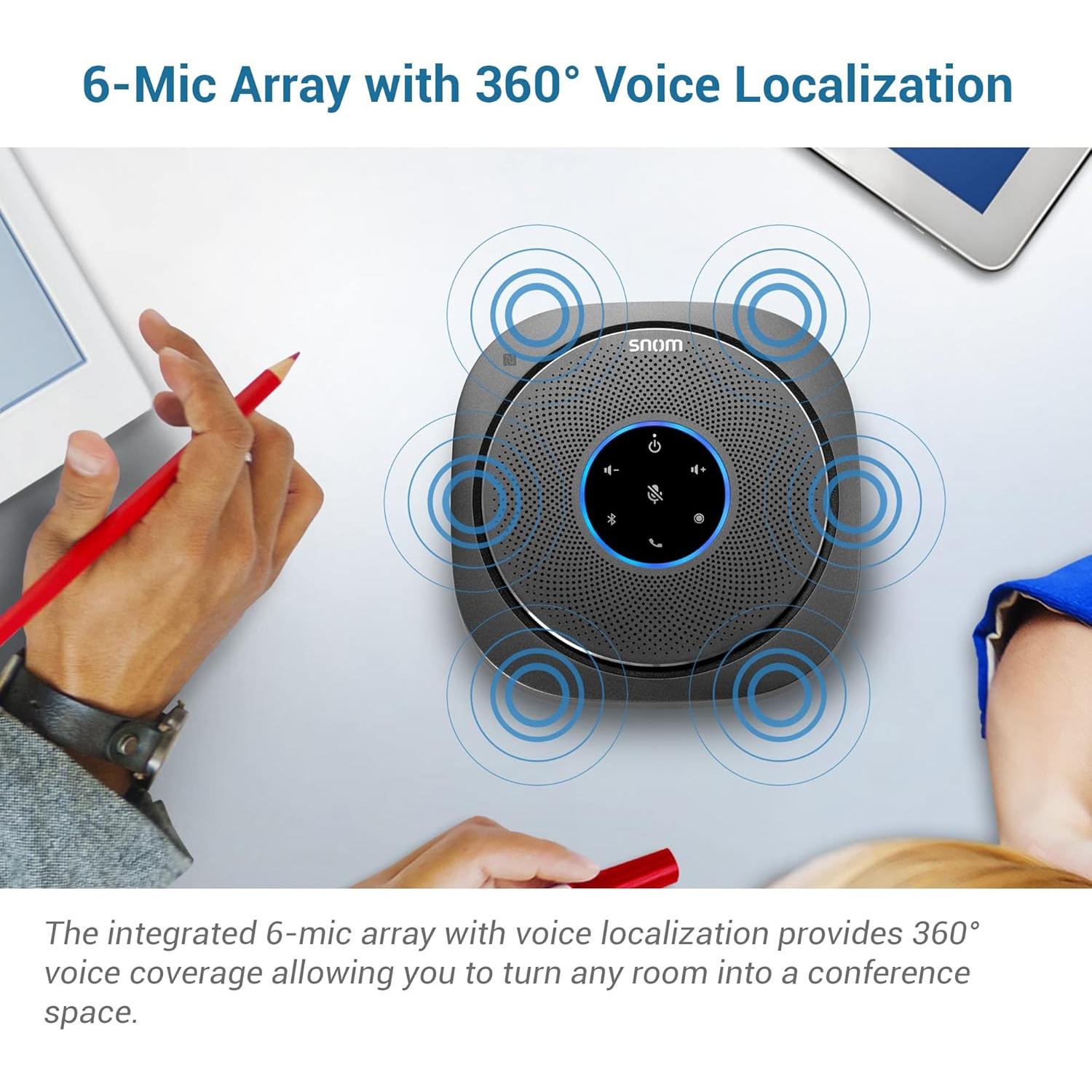 Altavoz de Conferencia Snom C300 Bluetooth 5.0 6 Micrófonos