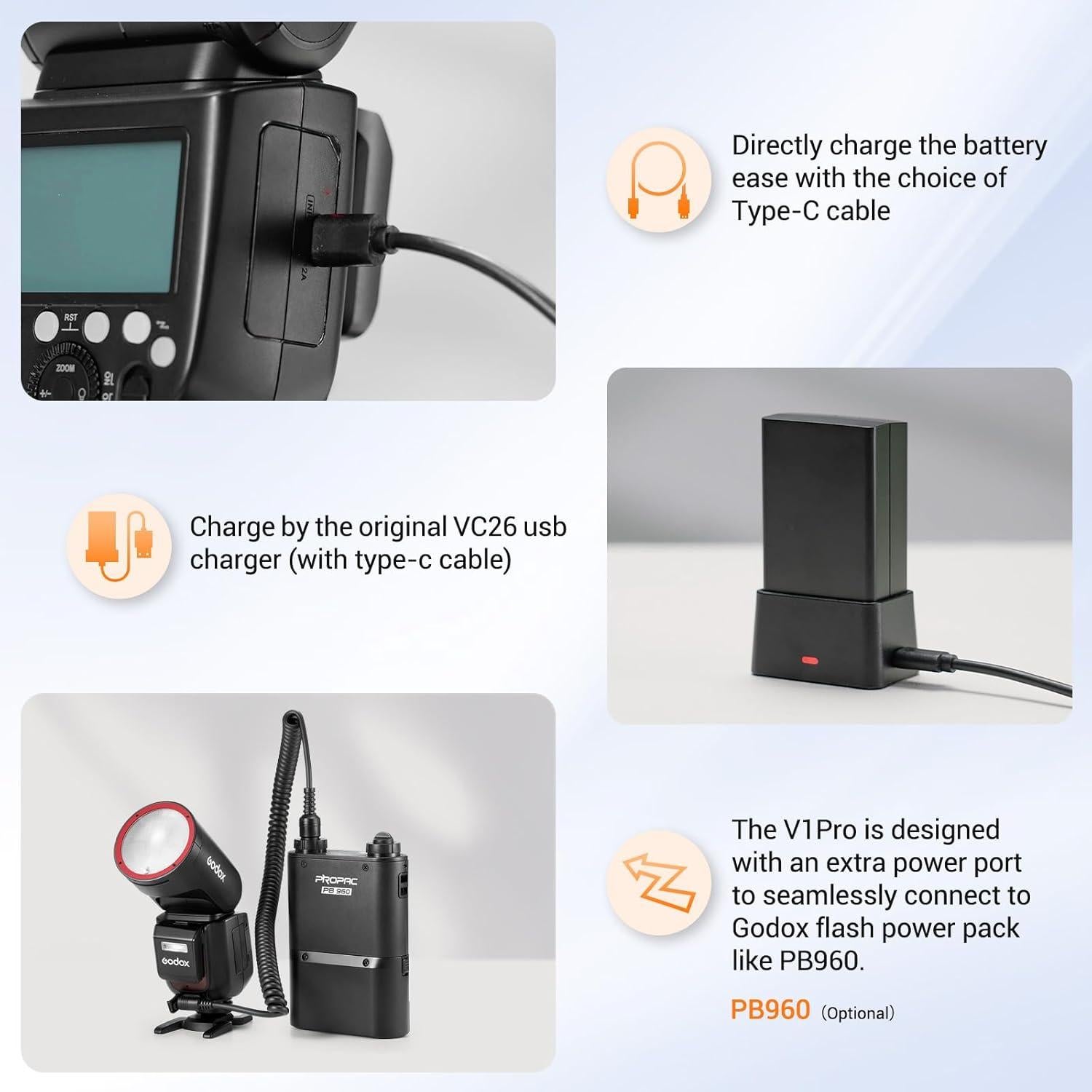 Flash Godox V1Pro NU para Nikon TTL 2.4G HSS 1/8000s