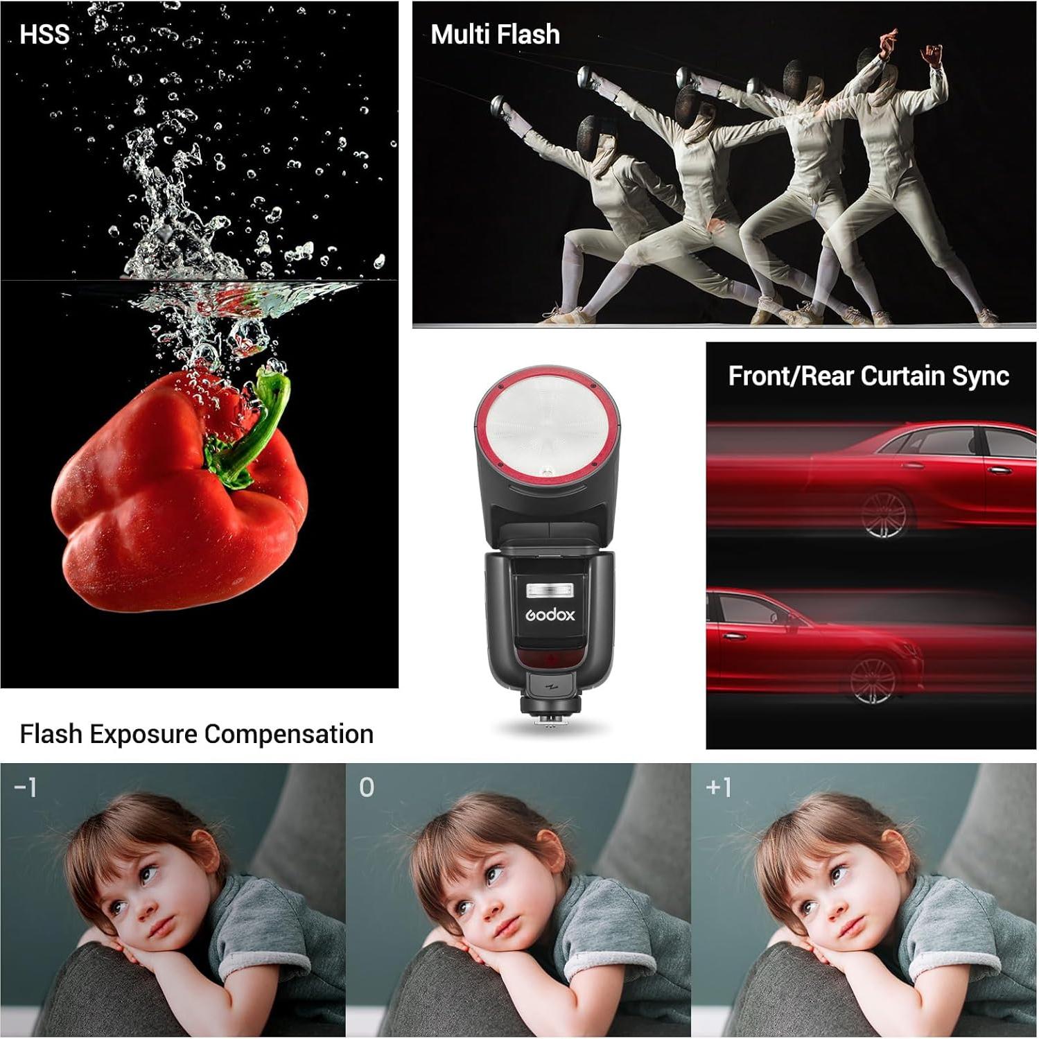 Flash Godox V1Pro NU para Nikon TTL 2.4G HSS 1/8000s