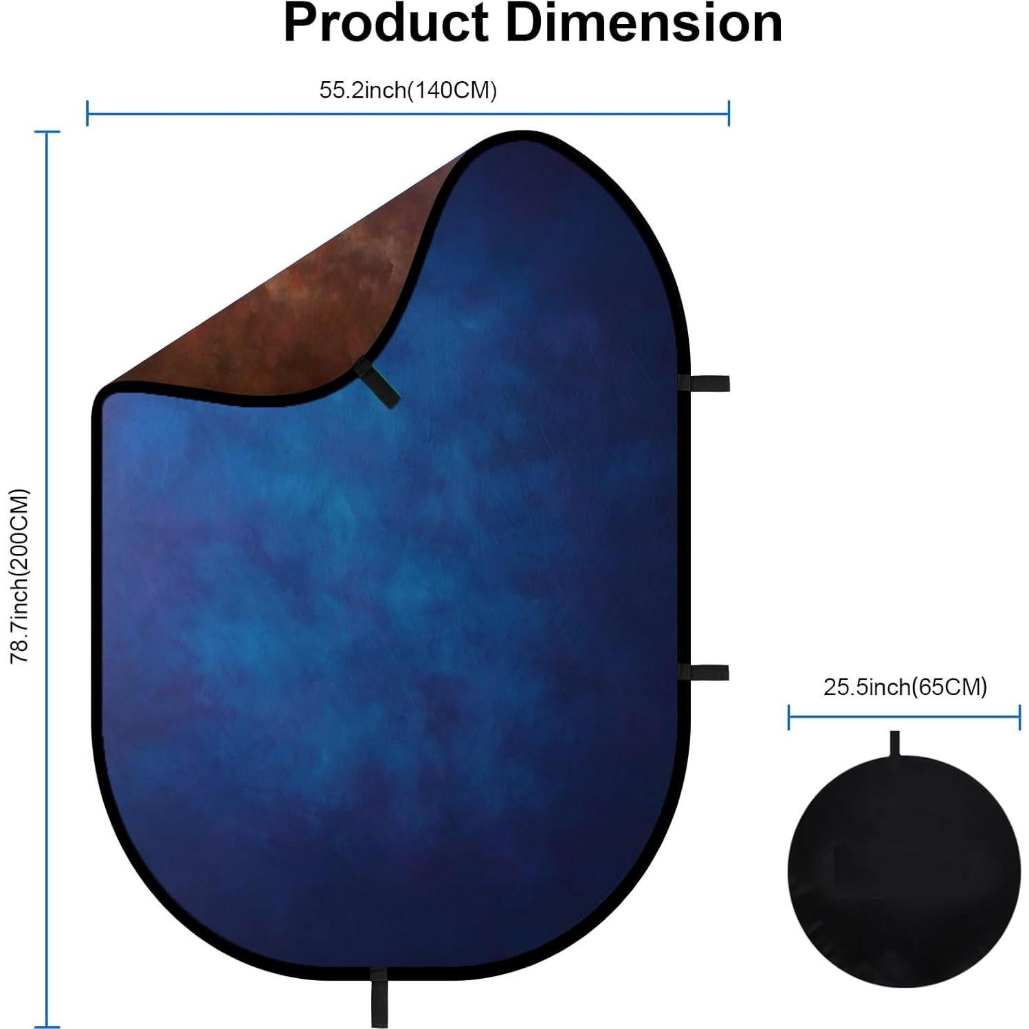 Fondo Portátil Doble Cara Selens 140x200 cm Azul/Marrón