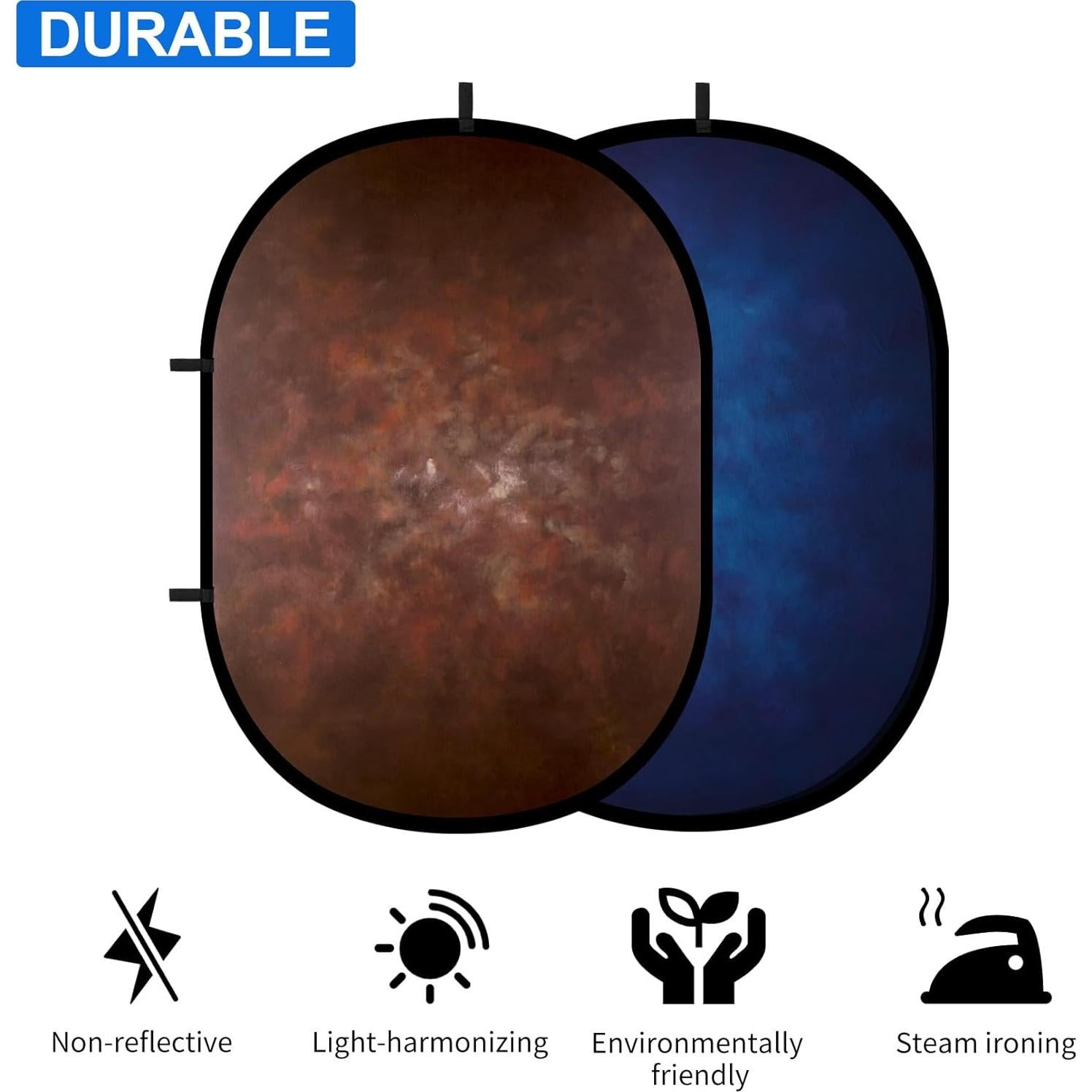 Fondo Portátil Doble Cara Selens 140x200 cm Azul/Marrón