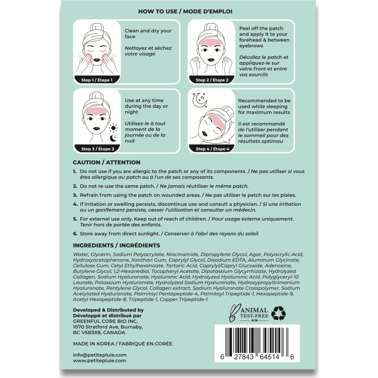 Parche Antiarrugas Nocturno Greenful Core 10 Unidades