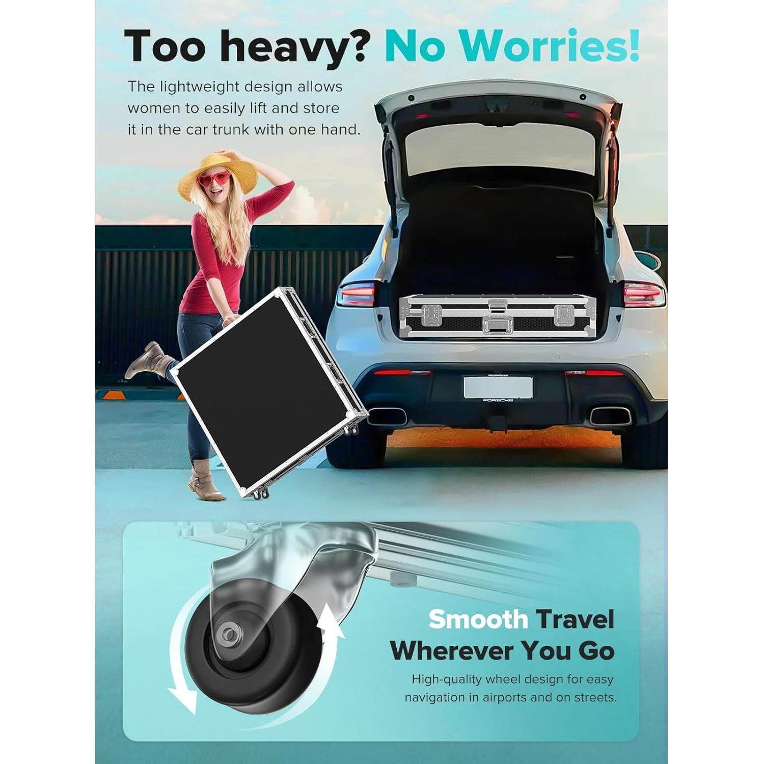 Portable Photo Booth,Photo Booth Machine for I Pad 10.2" 10.9'' 11'' 12.9''Digital Selfie Photobooth Customized Logo RGB LED Light Provide Cyratok Photo Booth Software for Events, Parties, Wedding