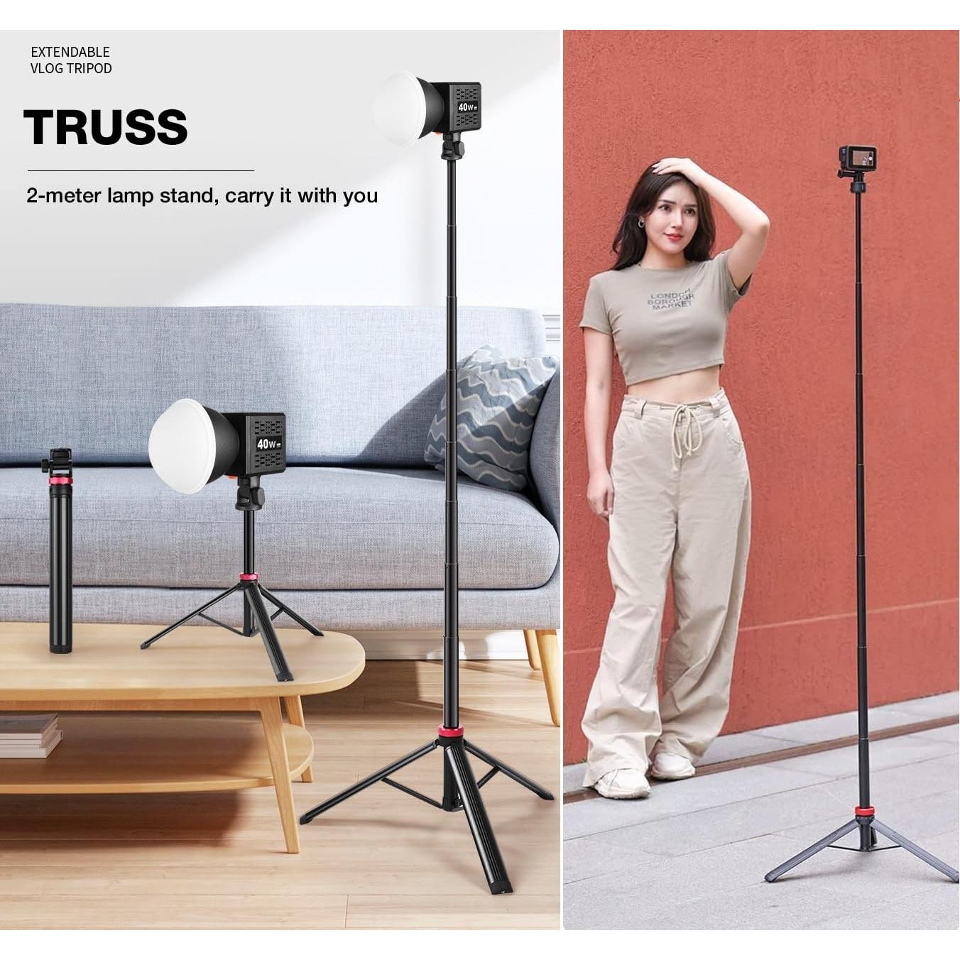 Soporte de Micrófono Trípode Telescópico 2.06m Aluminio