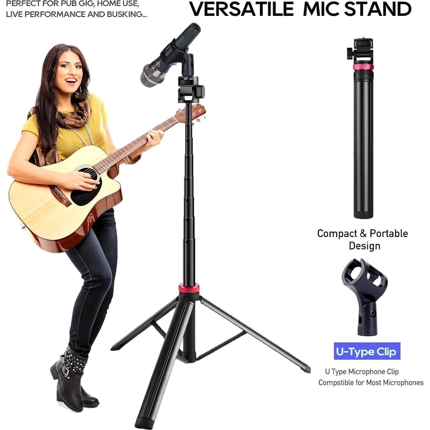 Soporte de Micrófono Trípode Telescópico 2.06m Aluminio