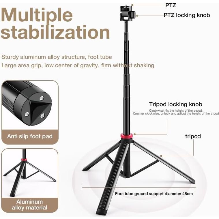 Soporte de Micrófono Trípode Telescópico 2.06m Aluminio