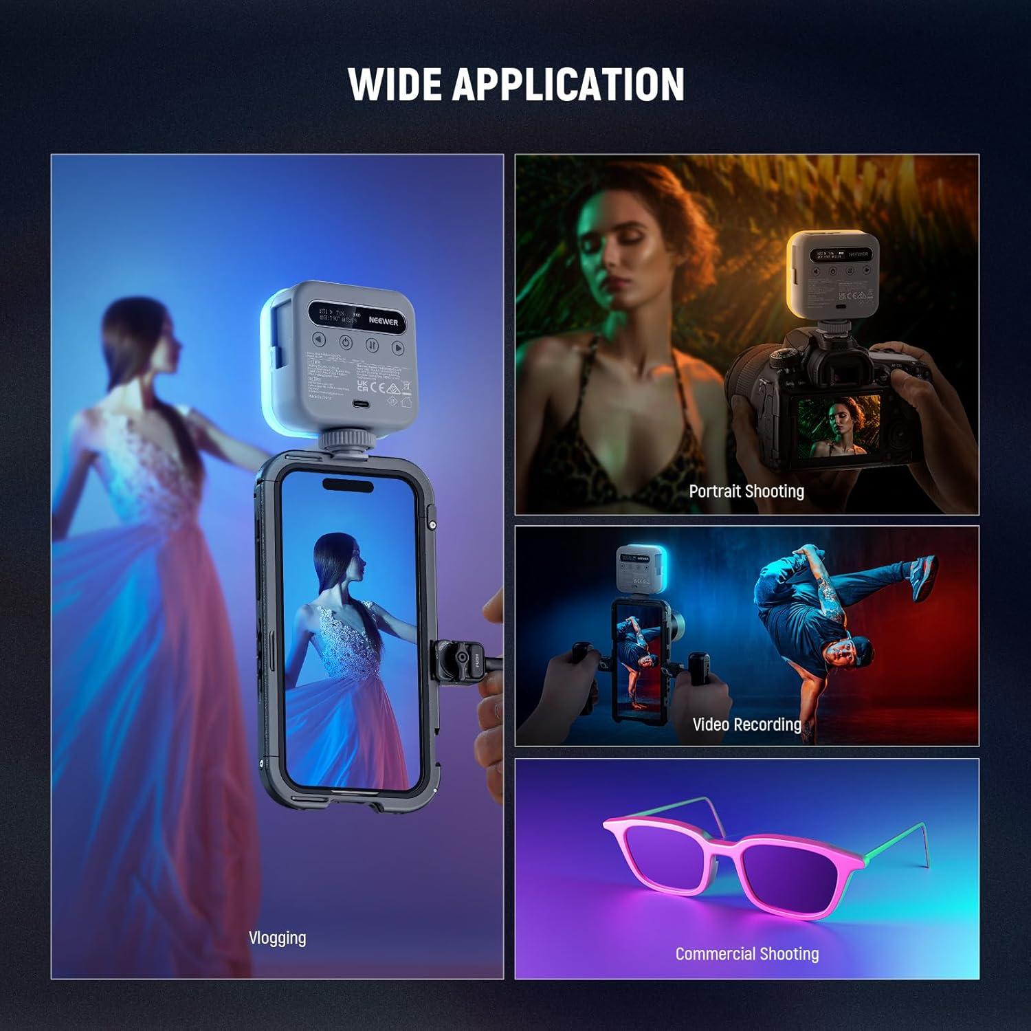 Luz de Anillo NEEWER R06 7" LED Ajustable 10W RGB para Video