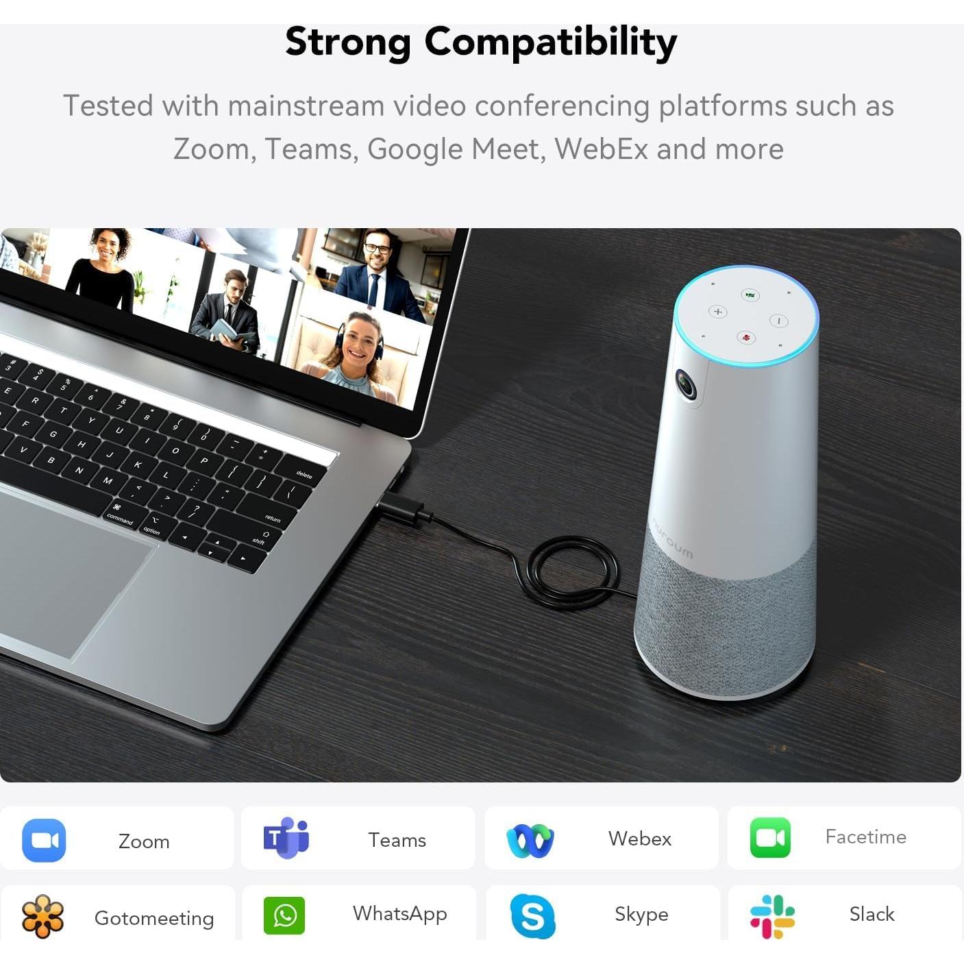 Cámara de Videoconferencia NUROUM C20 HD 1080P con Micrófono