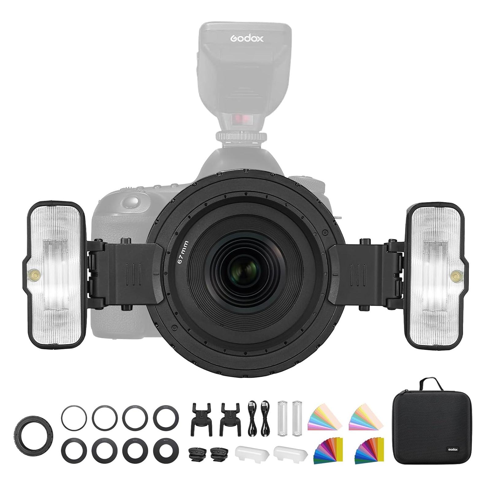 Kit de Flash Macro Godox MF12-K2 2.4G TTL 12W para Cámaras