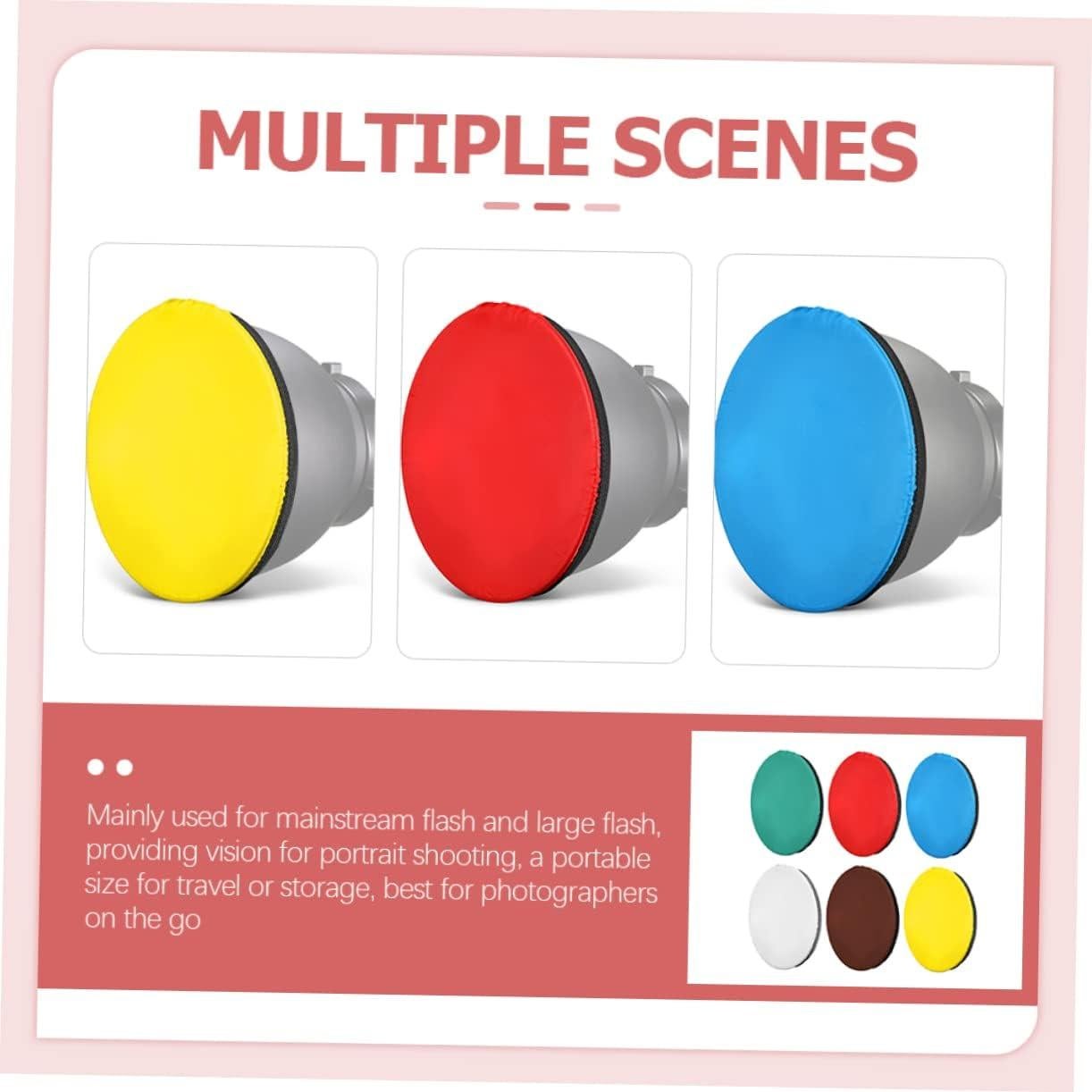 HOMSFOU 6pcs Light Reflector Diffuser Portable Colored Studio Reflectors for Product Photography and Event Lighting for Softening Hard Light and Eliminating Shadows