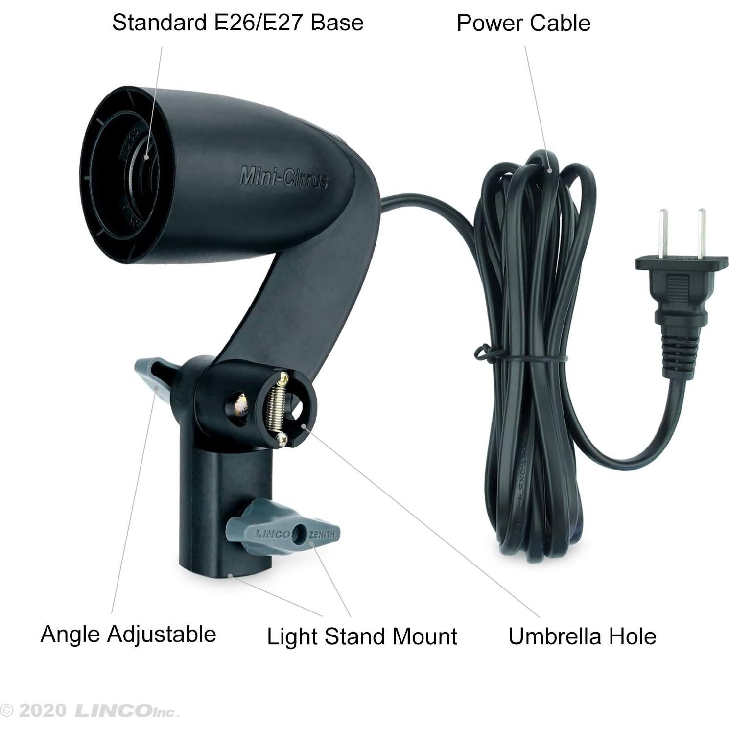 Soporte de Luz de Estudio LINCO Mini Cirrus E26/E27 - 2 Pcs
