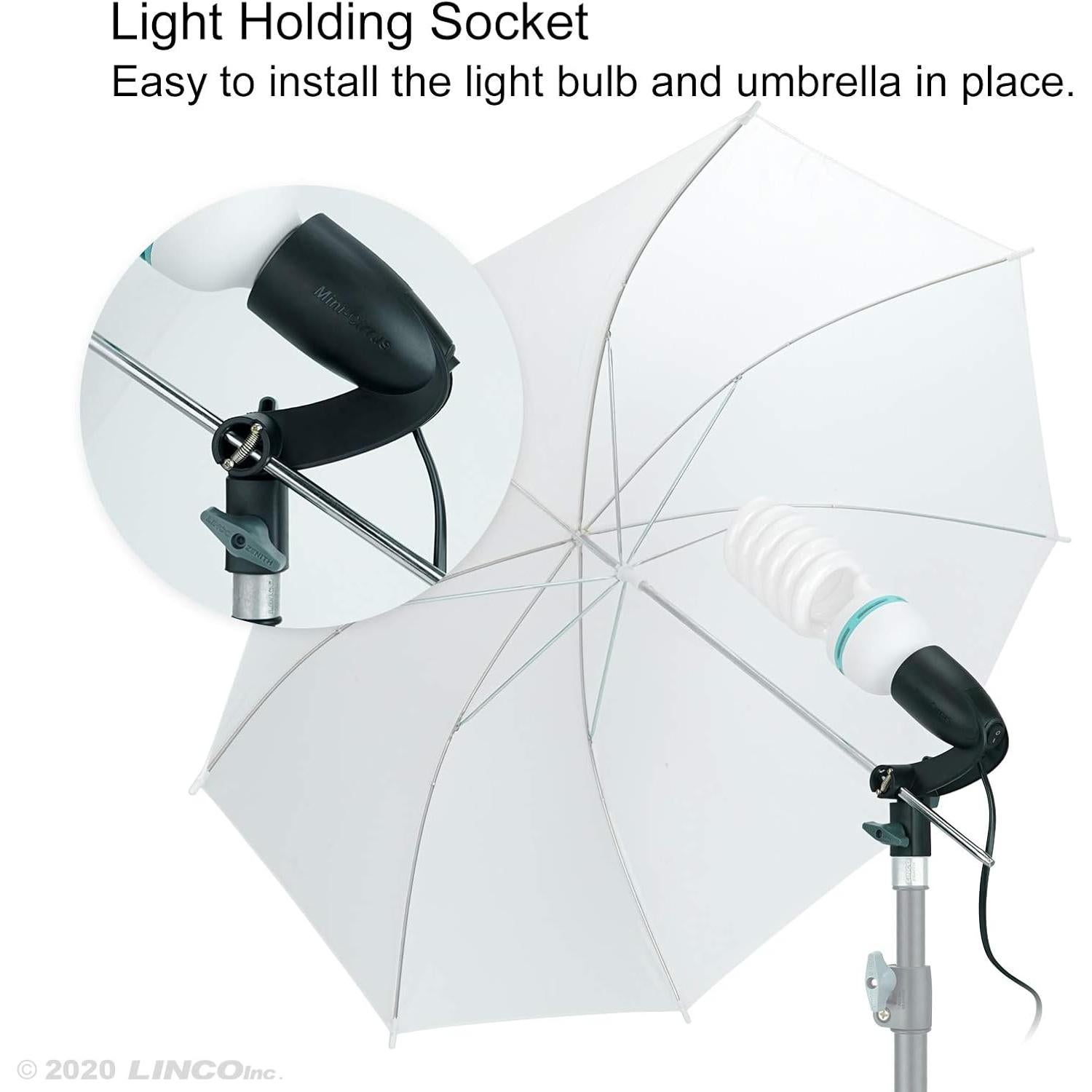 Soporte de Luz de Estudio LINCO Mini Cirrus E26/E27 - 2 Pcs