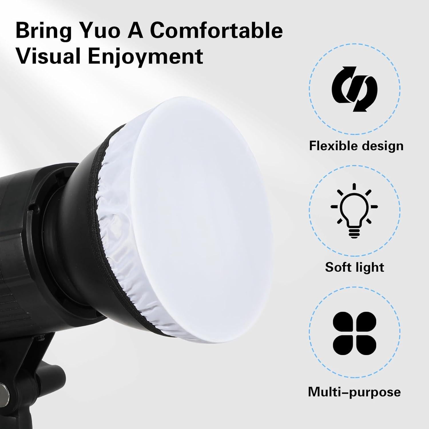 Difusor de luz suave Tucnoeu 18cm para reflectores 6Pcs