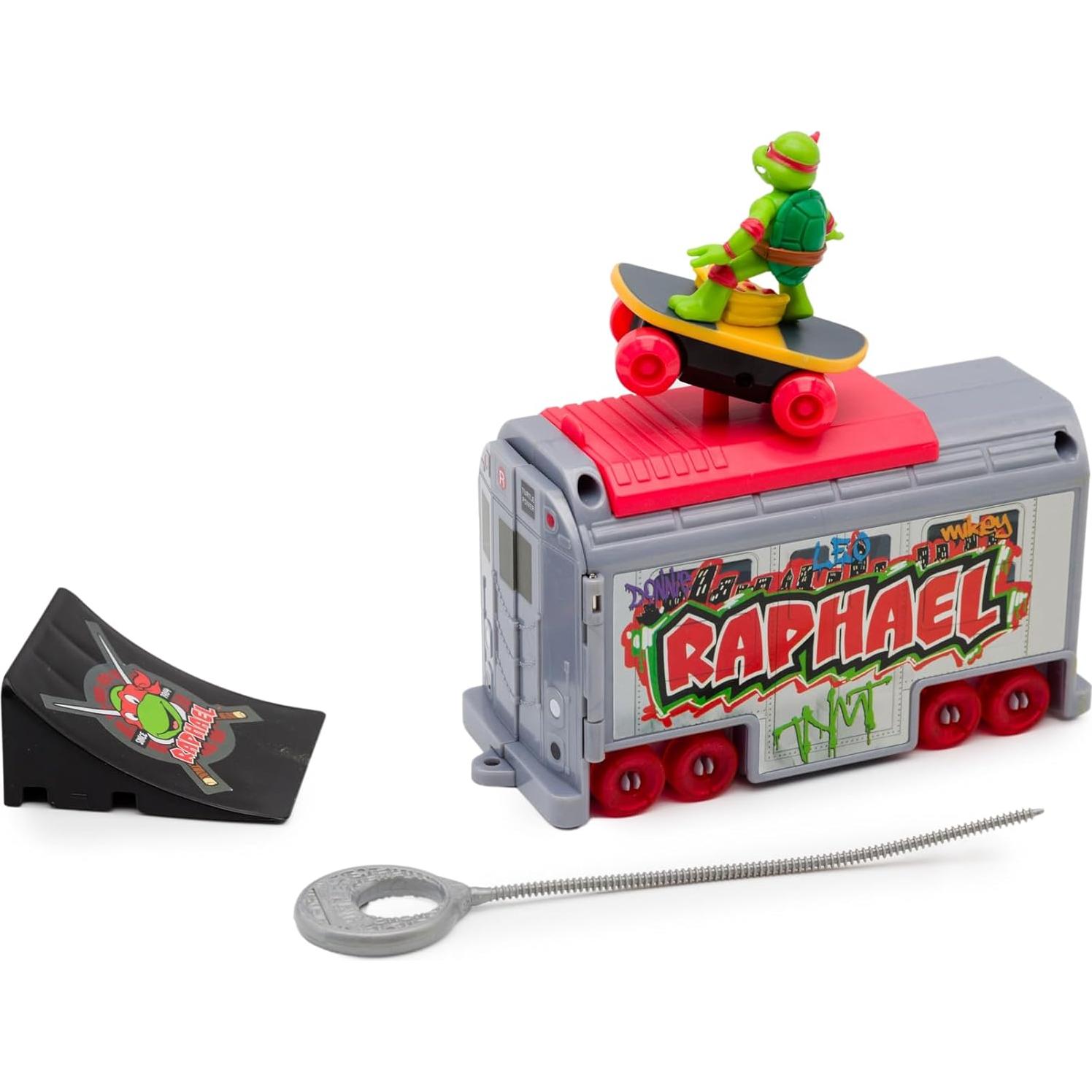 Lanzador de Metro Switch Kick Tortugas Ninja - Raphael - 15 cm