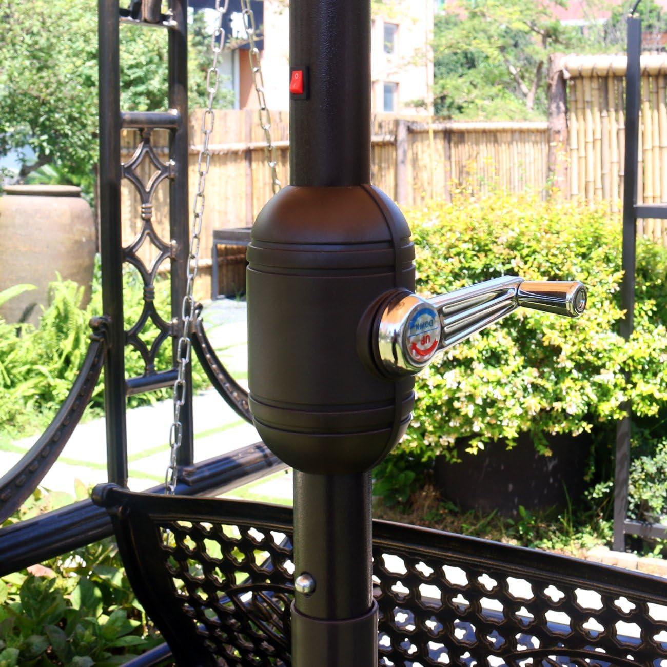 Sombrilla de Patio Solar LED 2.74m Sunnyglade Azul Teal