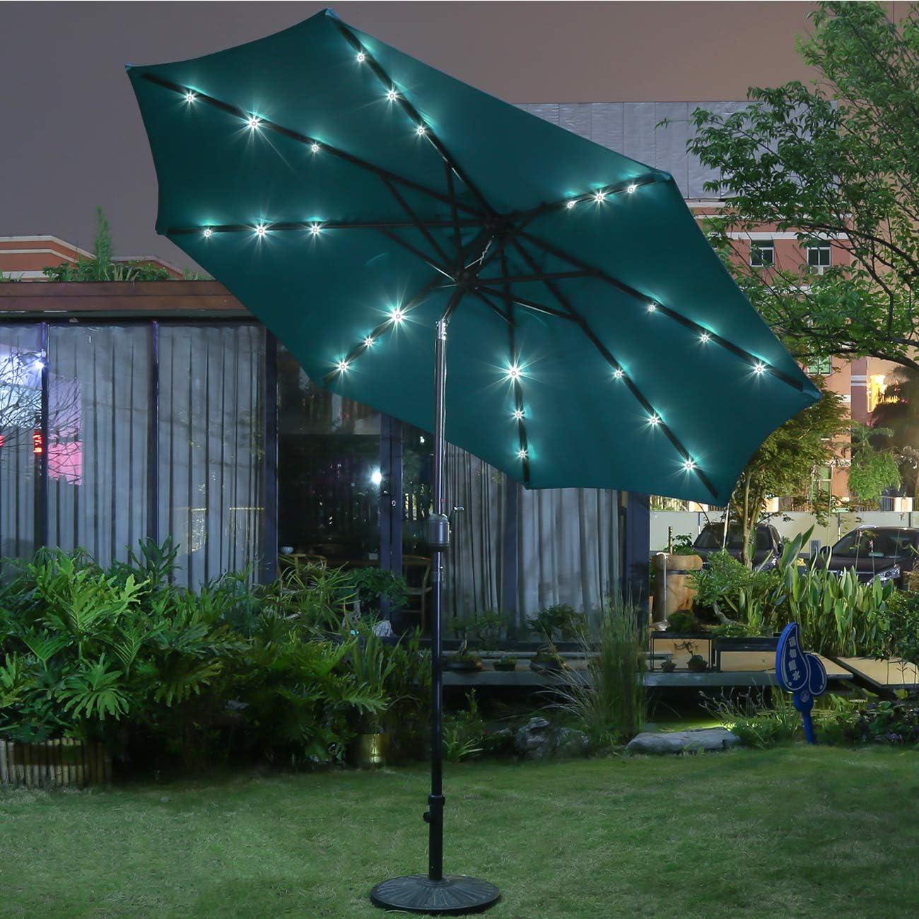 Sombrilla de Patio Solar LED 2.74m Sunnyglade Azul Teal