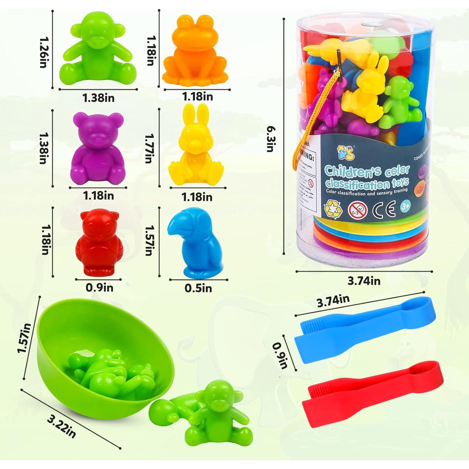 Juegos de emparejamiento de animales contadores USATDD 36 piezas