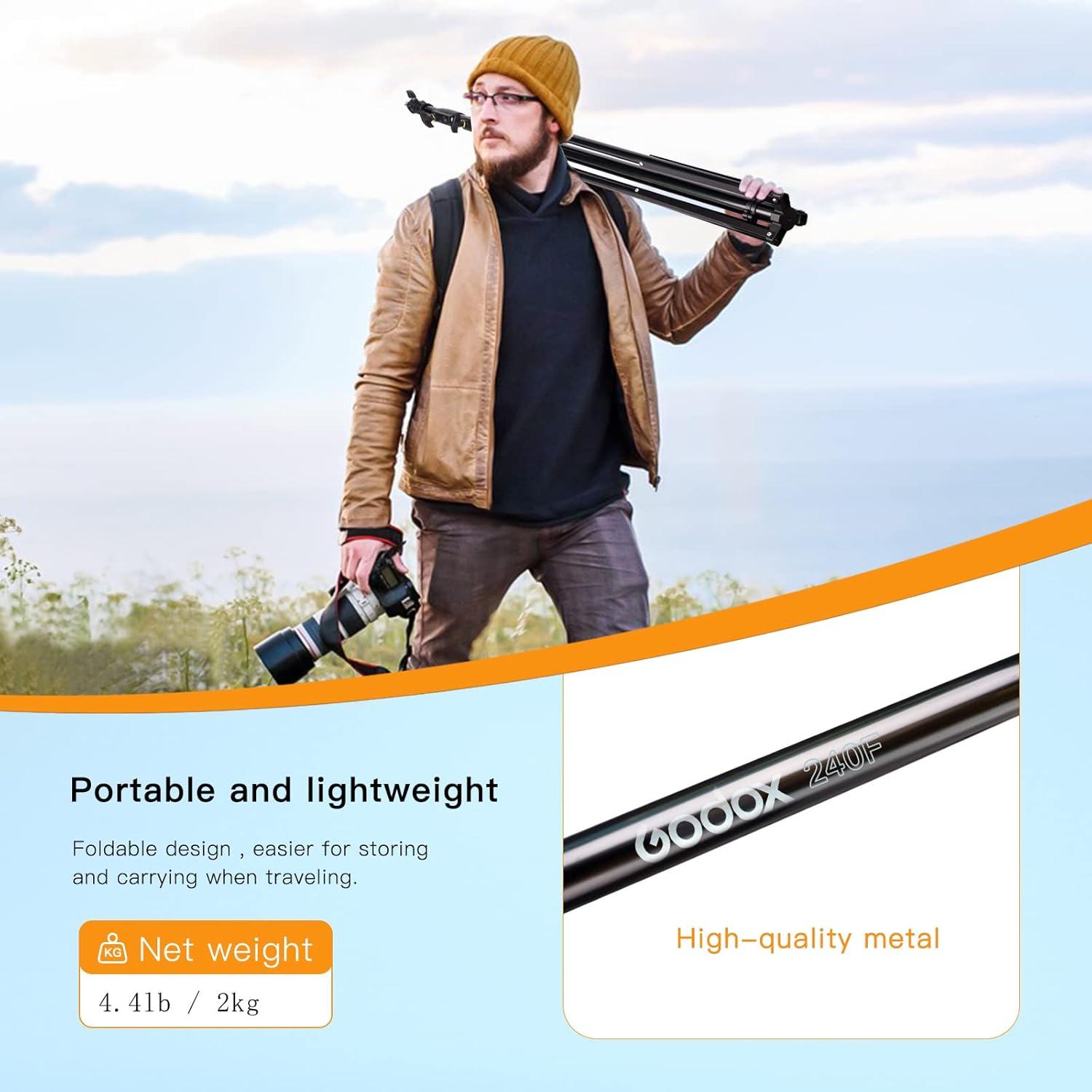 Soporte de trípode Godox 240 cm para iluminación fotográfica