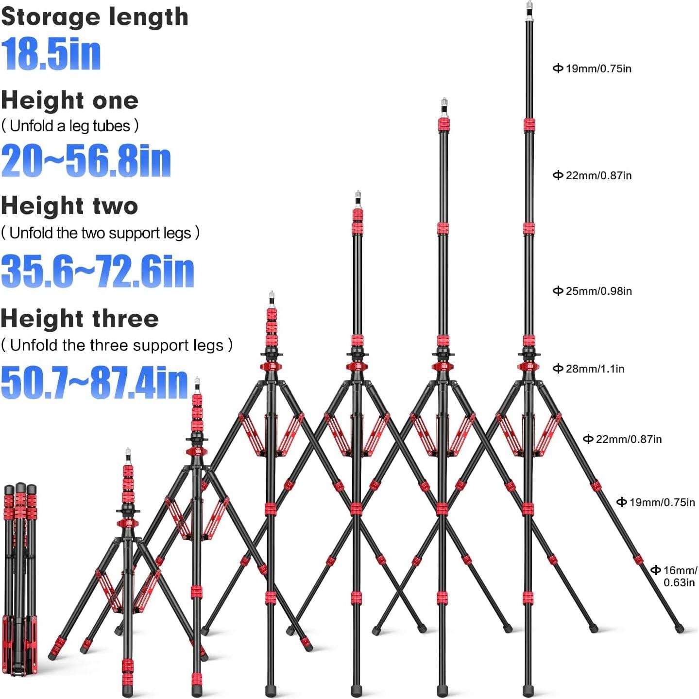 Trípode de Luz Ajustable Aluminio 222 cm con Bolsa - MT-02S
