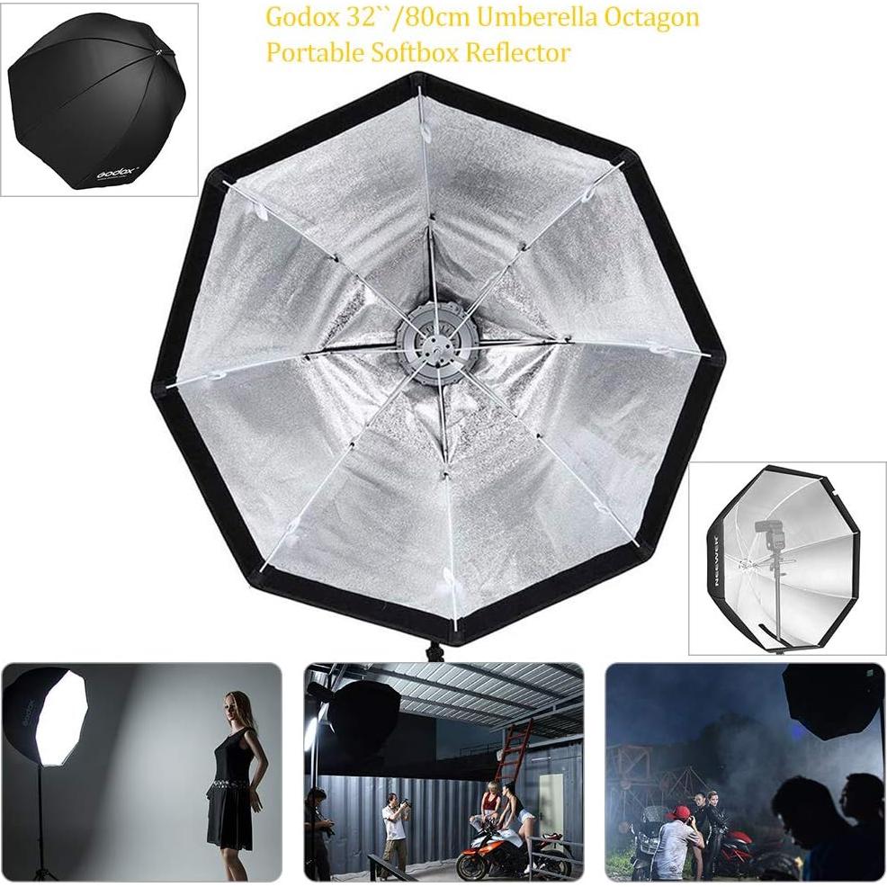 Paraguas Octagonal GODOX 80cm Softbox Reflector Fotografía