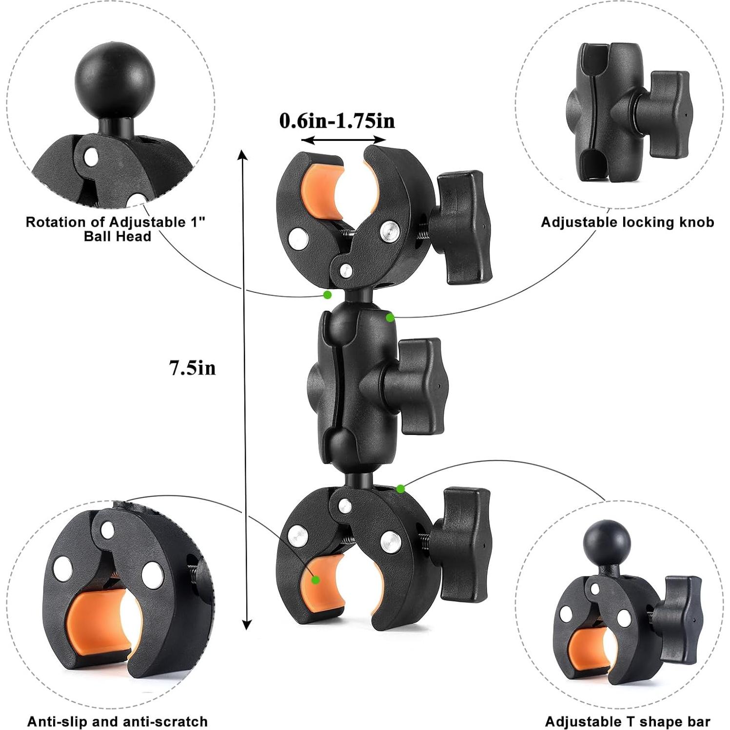 Super Abrazadera Doble Koqeiey para Cámara y Paraguas 360°