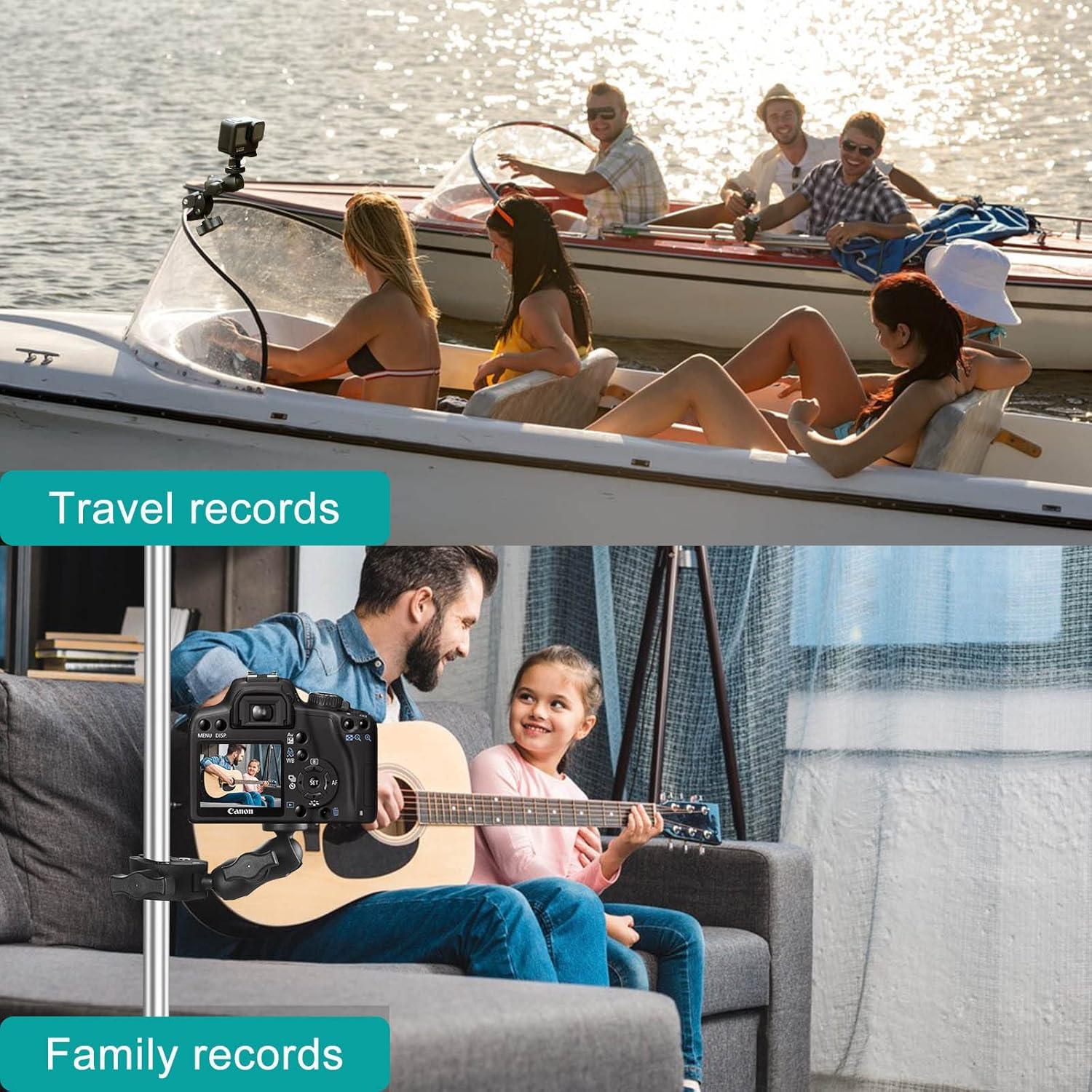 Super Abrazadera Doble Koqeiey para Cámara y Paraguas 360°