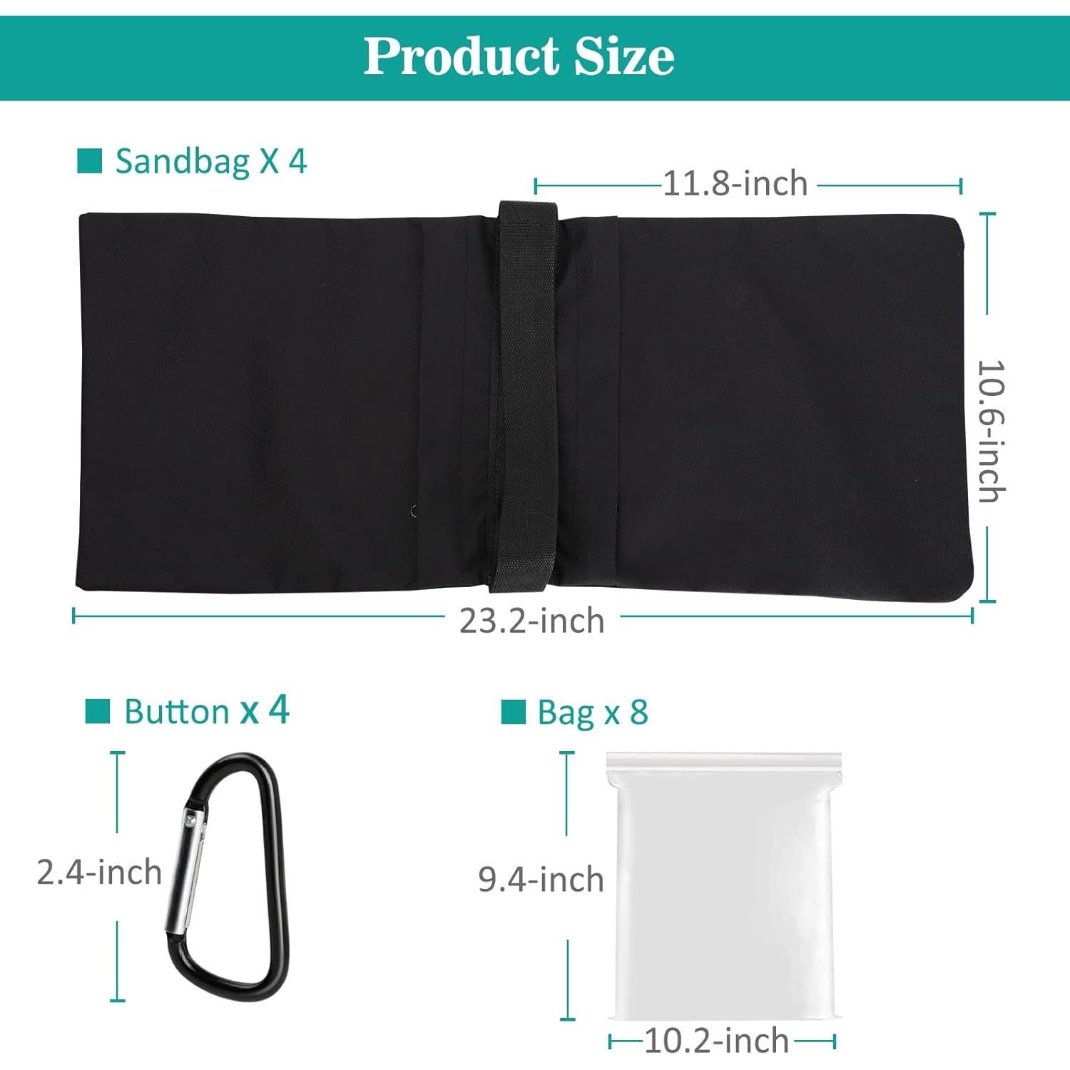 2 Packs Sandbags Weight Bags for Light Stand Photography Video Support, Heavy Duty Saddlebags for Backdrop Stand, Photo Tripod, Outdoor Canopy, Pop up Tent, Umbrella Base, Fishing Chair, Wedding Shed