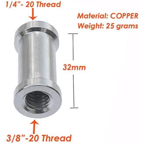Adaptador Tornillo Macho 1/4" a 3/8" Cobre 32mm - 2 Paquetes