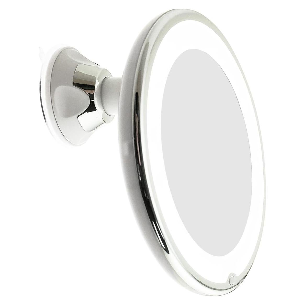 Espejo de Maquillaje LED JiBen 10X con Ventosa y Luz Difusa