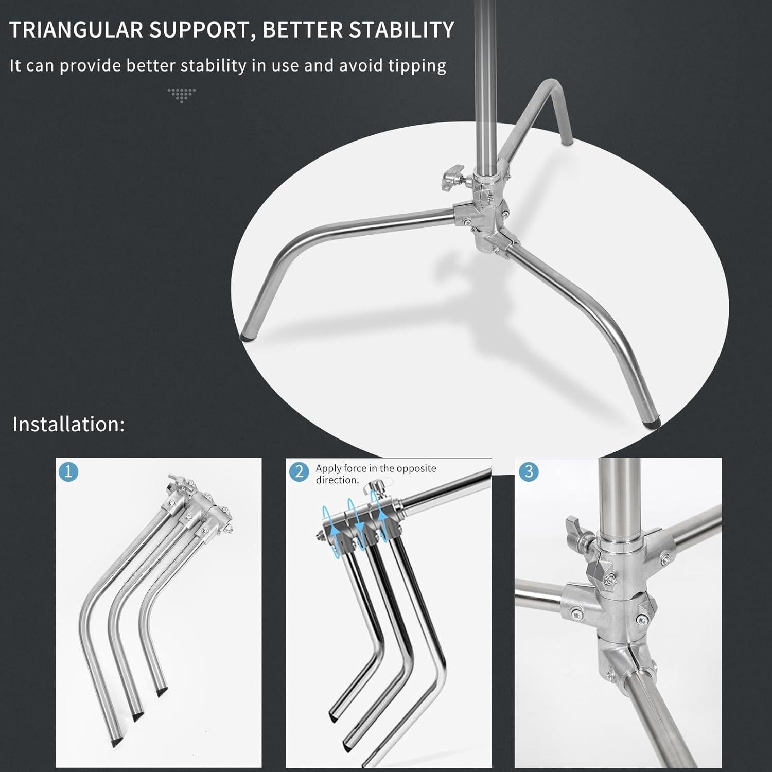 Soporte C Pesado Konseen Ajustable 330cm con Ruedas